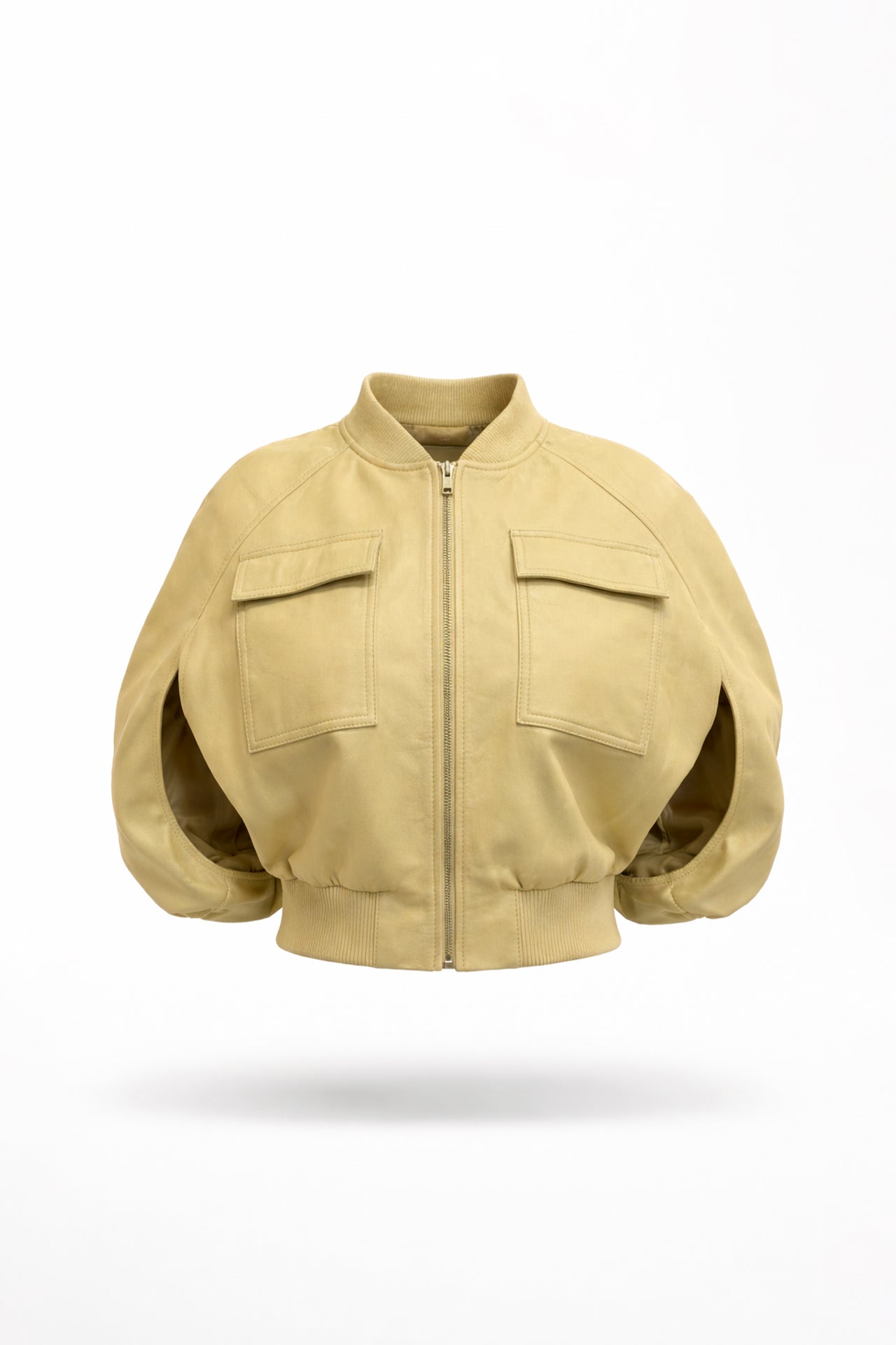 Casaco Bomber 100% Pele com Manga Capa