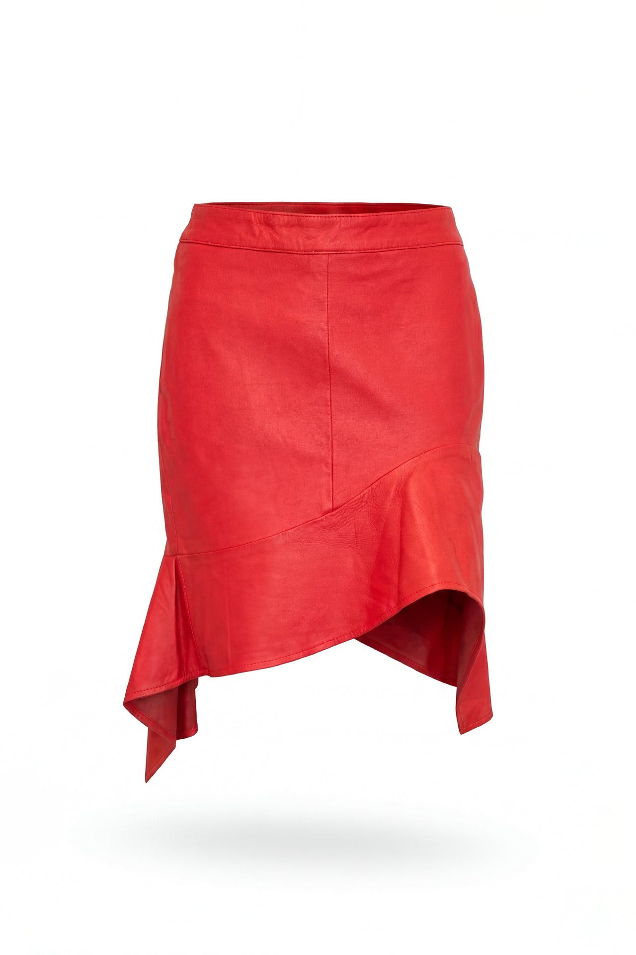 Saia Midi Assimétrica 100% Pele