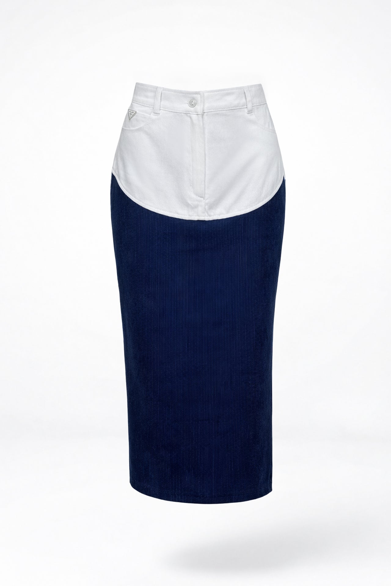 Saia Comprida com Tecidos Combinados