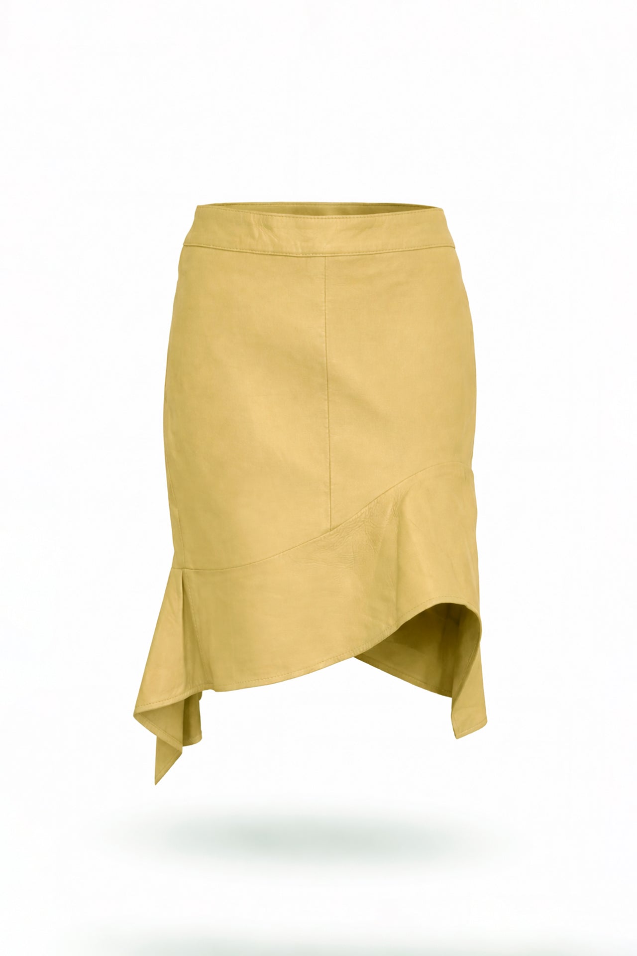 Saia Midi Assimétrica 100% Pele