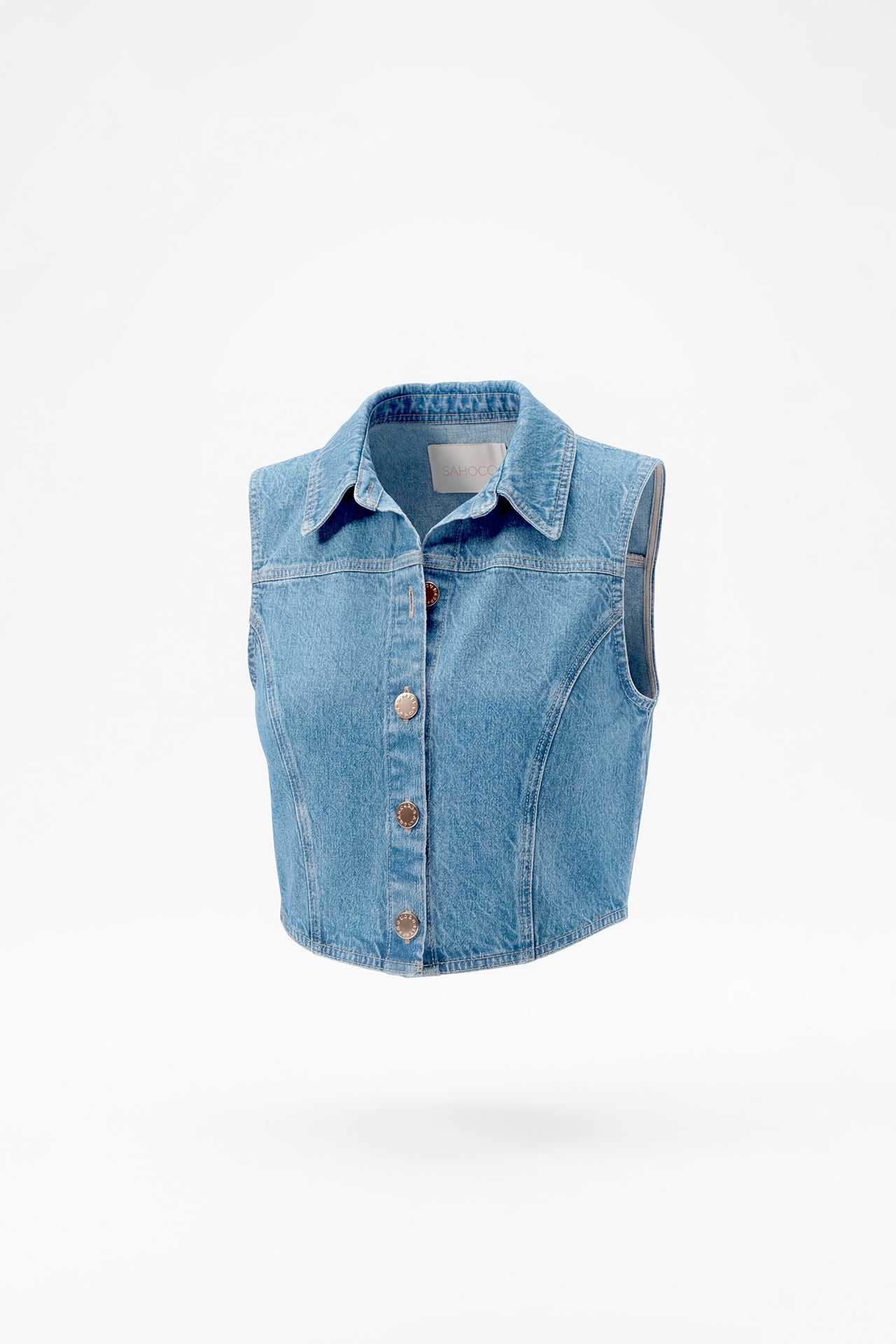 Colete Crop Denim