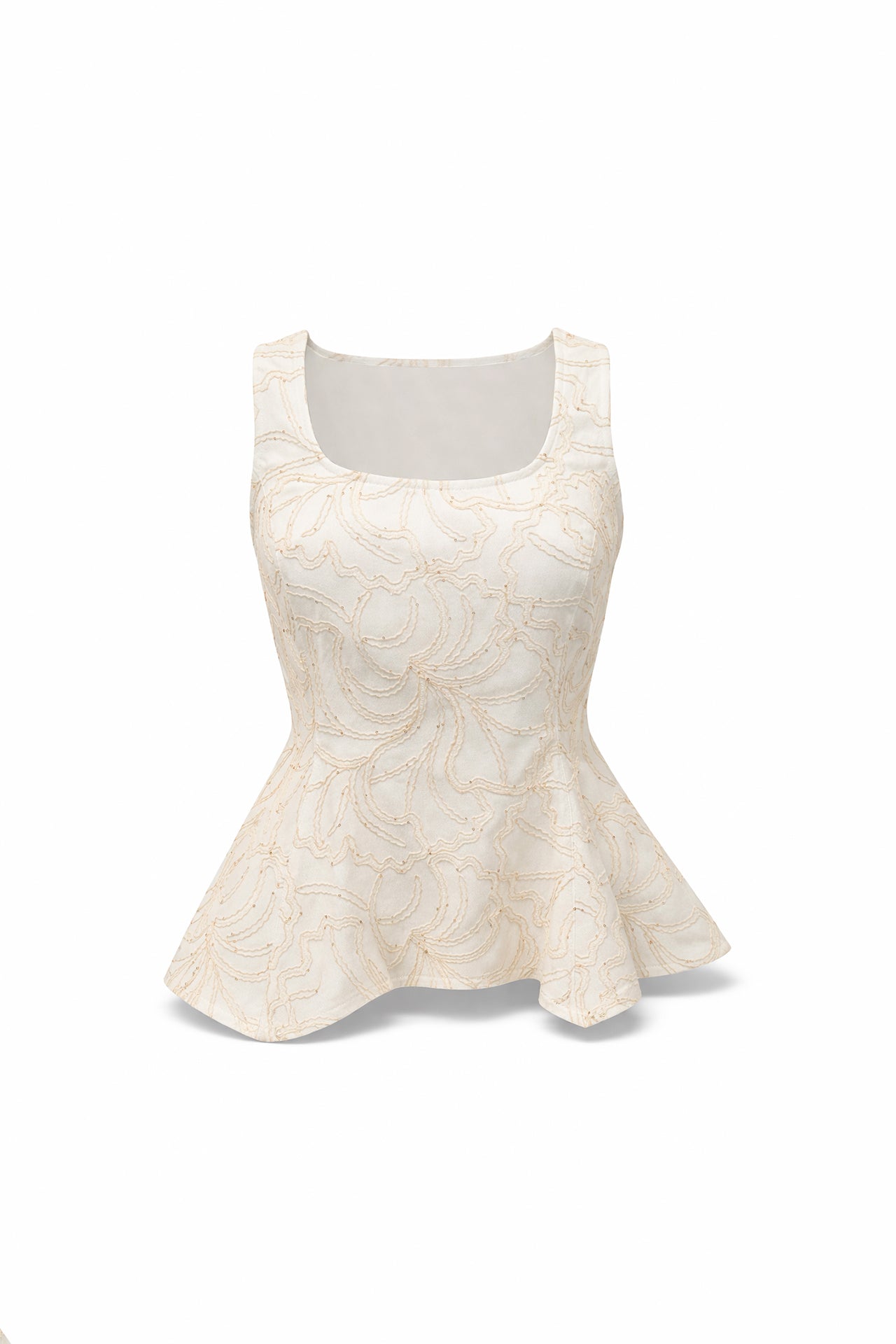 Top Assimétrico Bordado com Lantejoulas