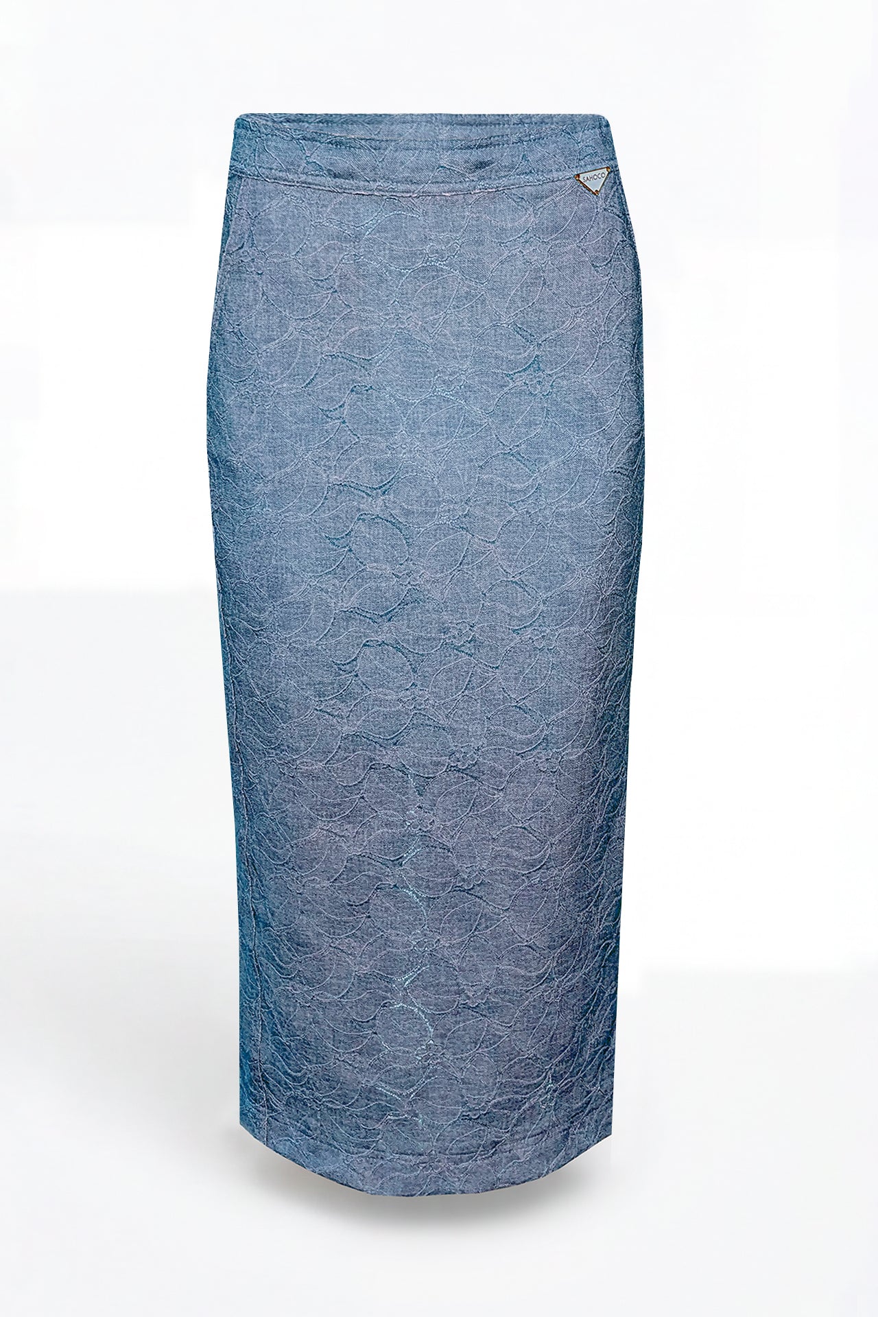 Saia Midi em Renda com Cintura Subida