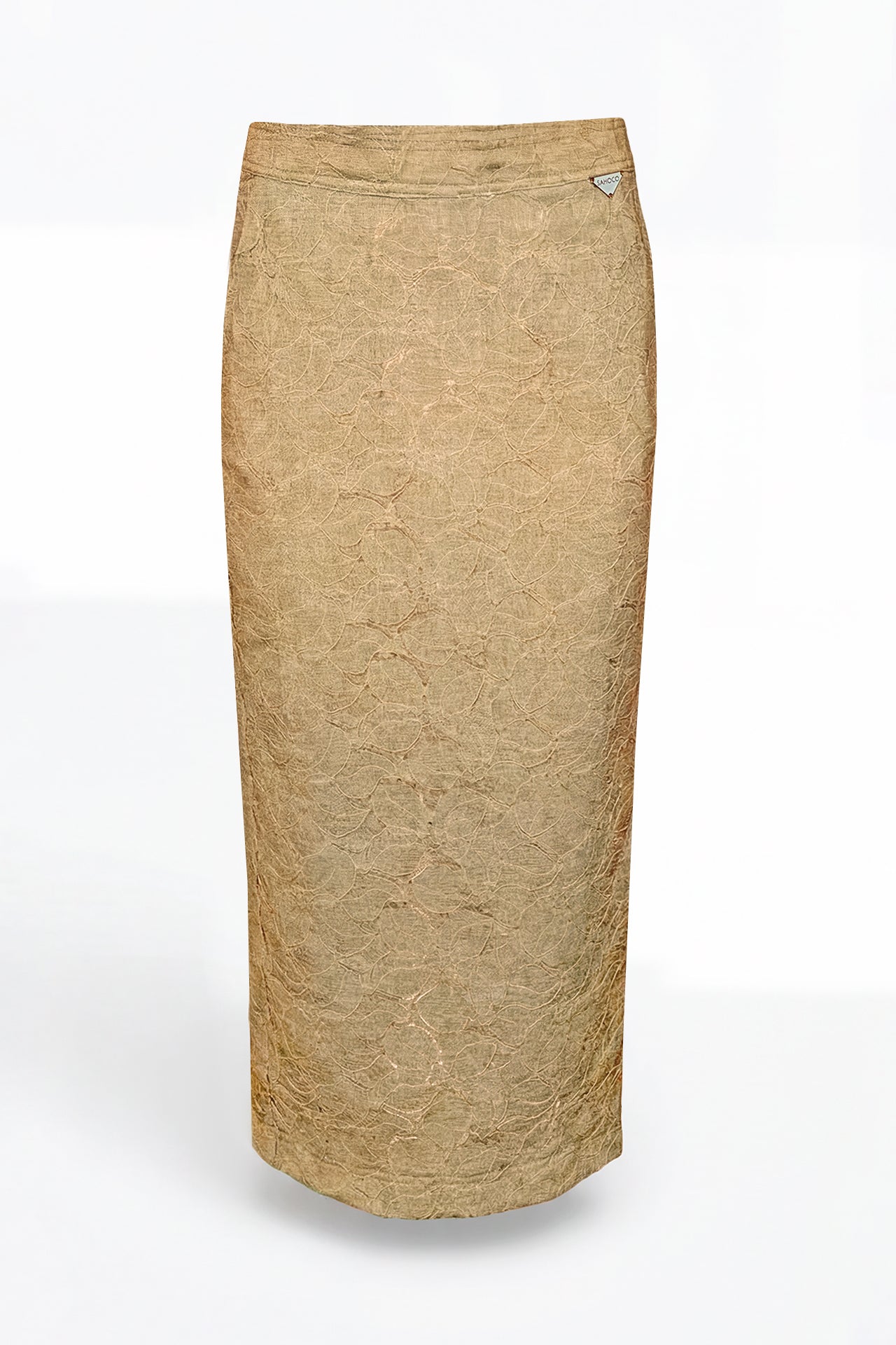 Saia Midi em Renda com Cintura Subida