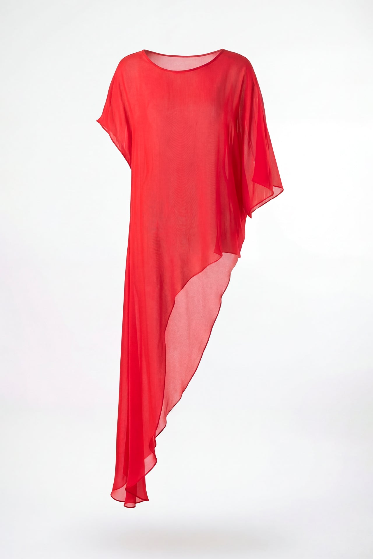 Top Assimétrico com Transparência Subtil