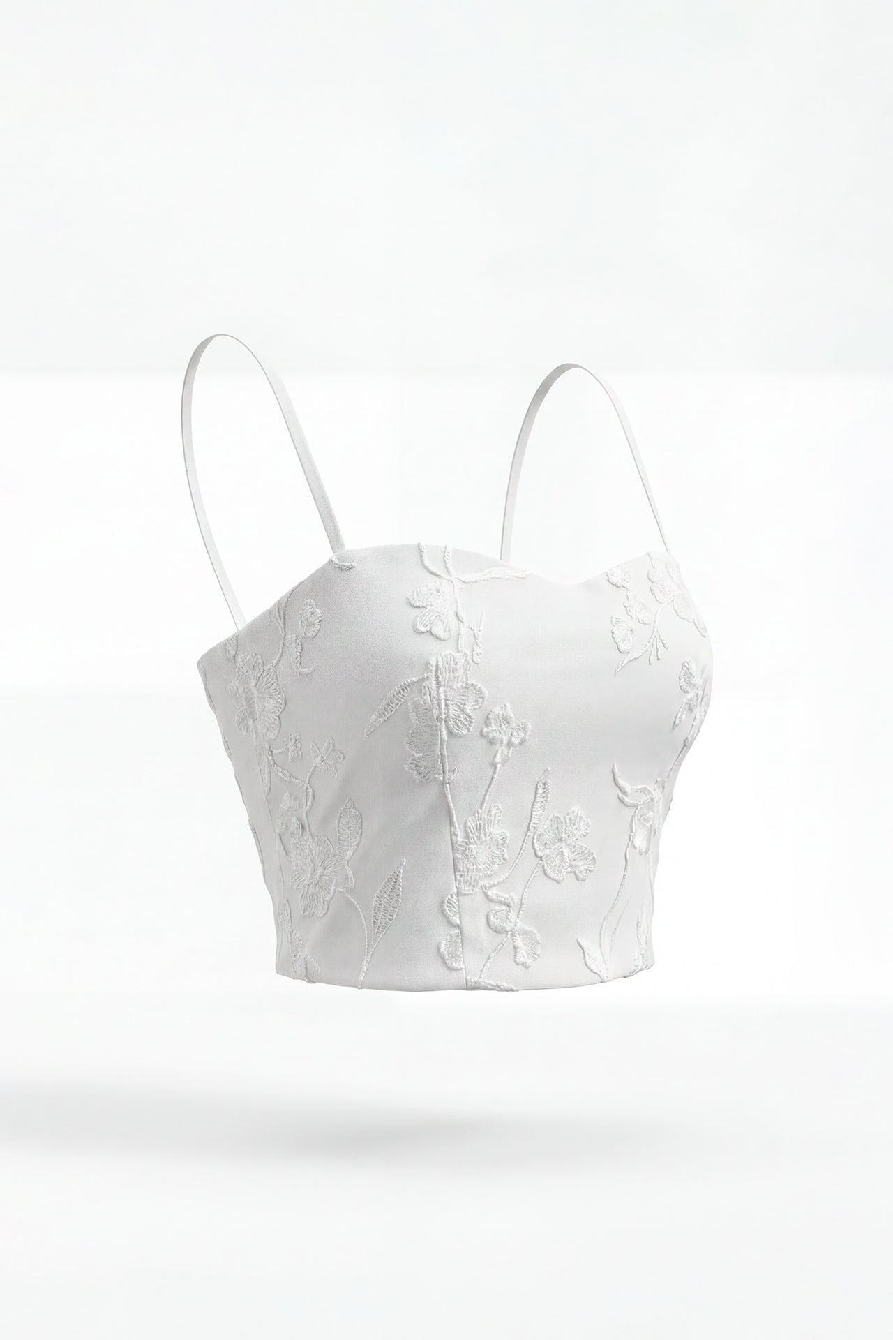 Top Cropped Bordado Floral