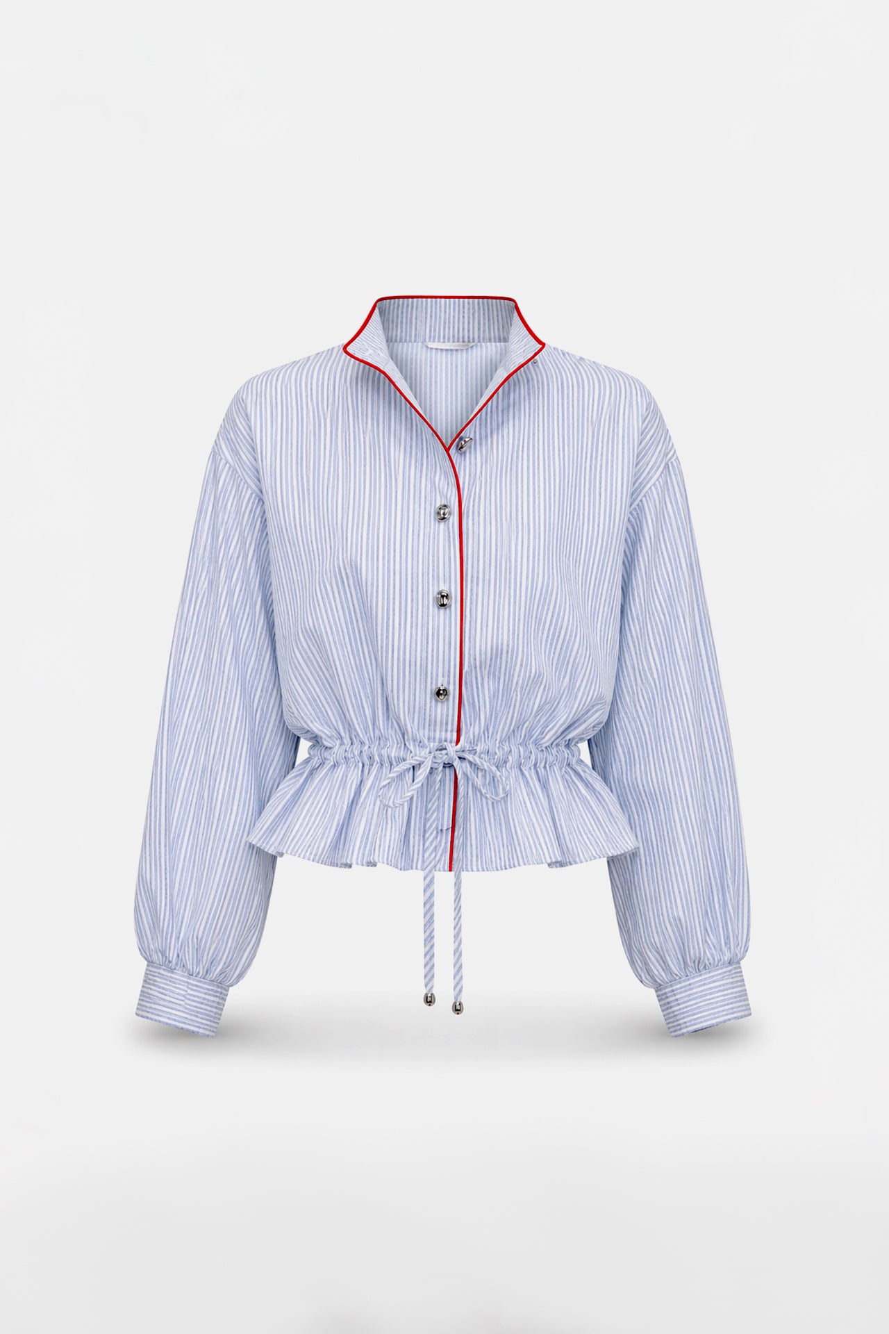 Camisa de Rayas con Cordón en la Cintura