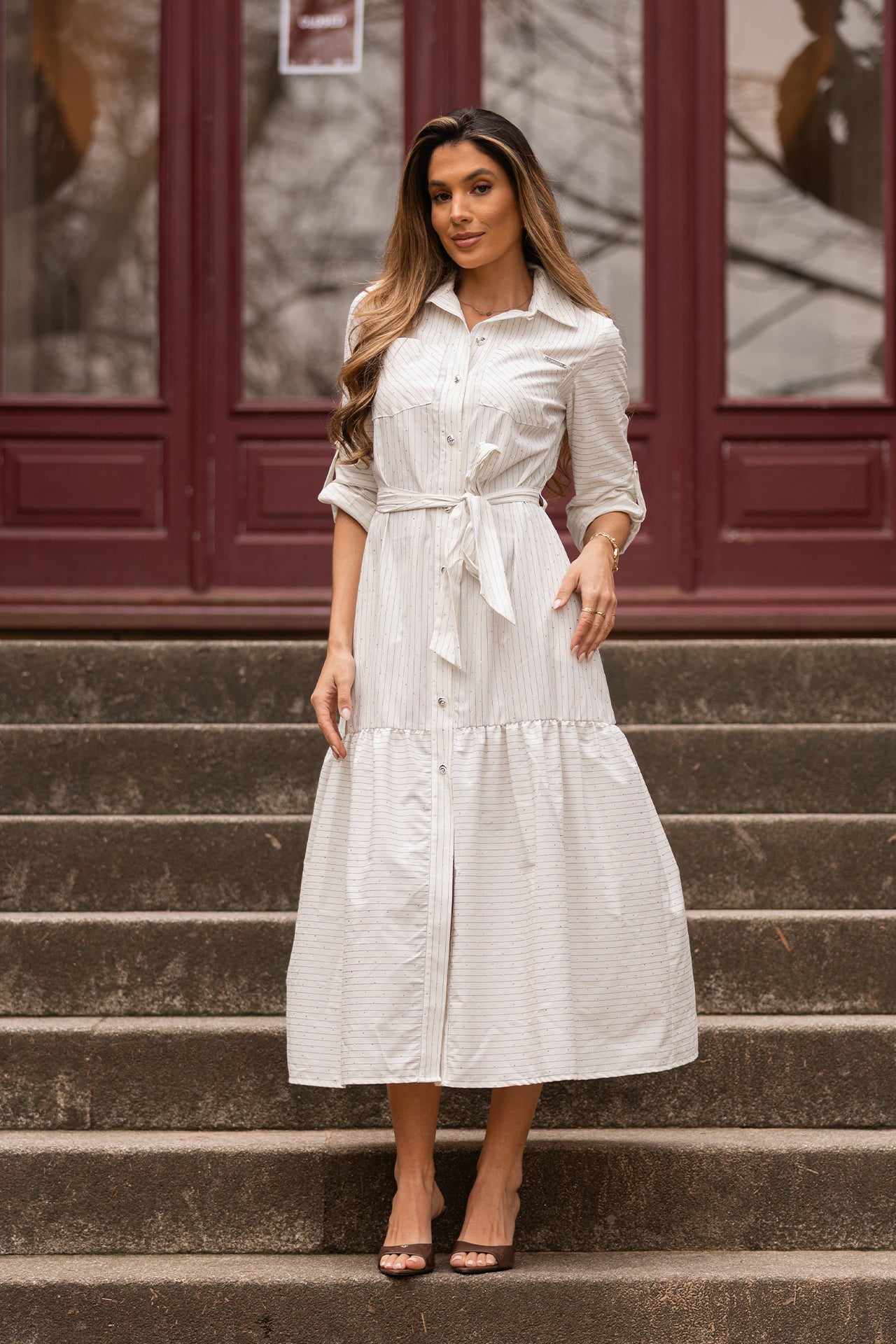 Vestido Camiseiro com Brilhos