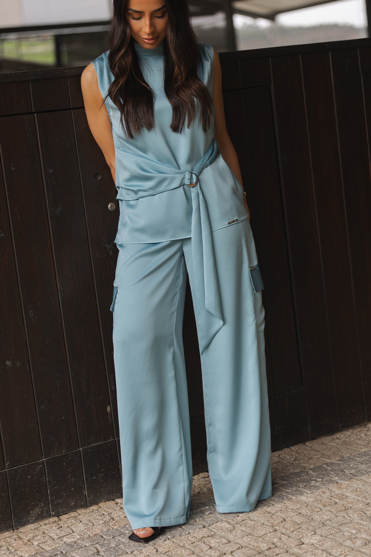 Calça Cargo Wide Leg