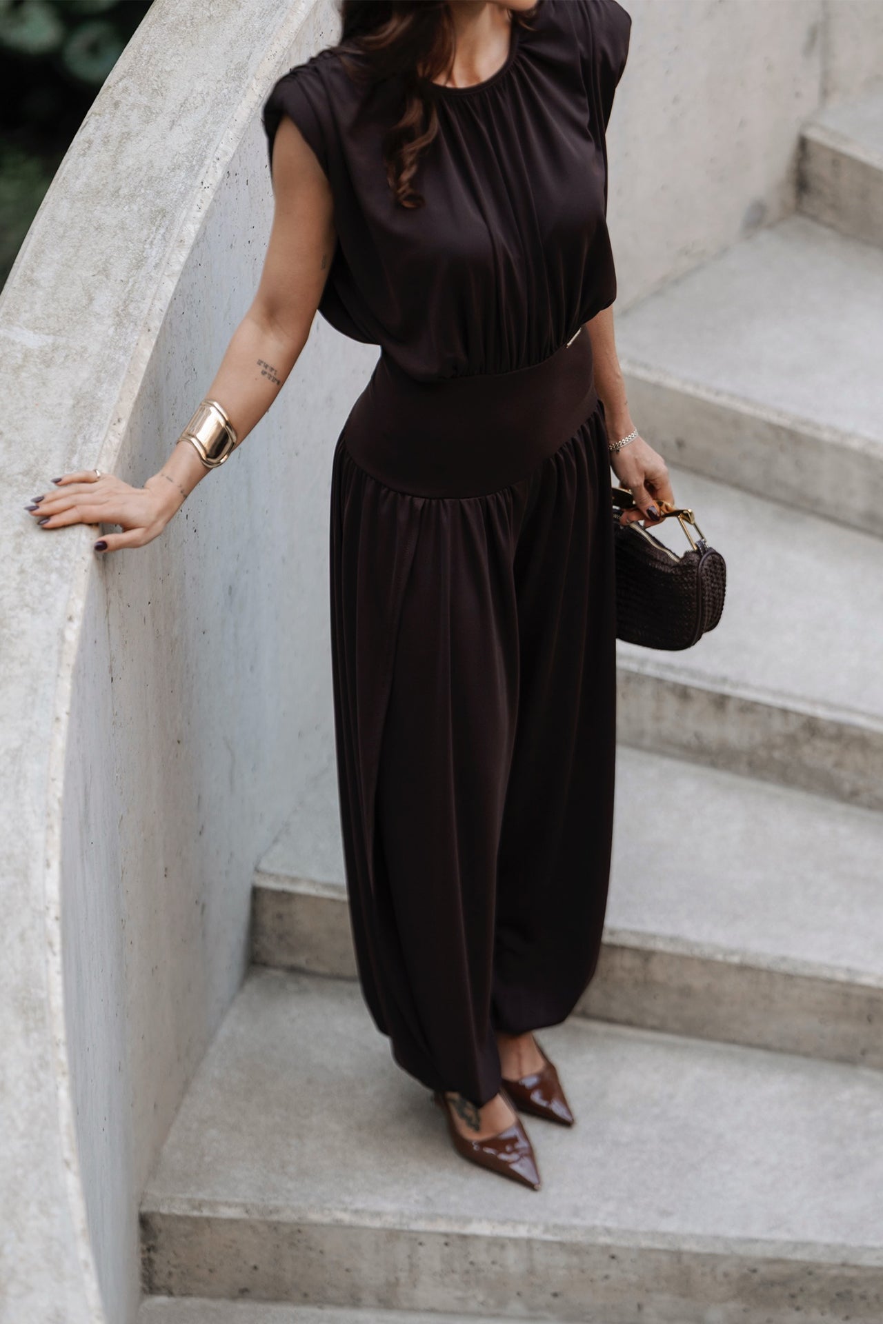 Macacão Fluido com Drapeado