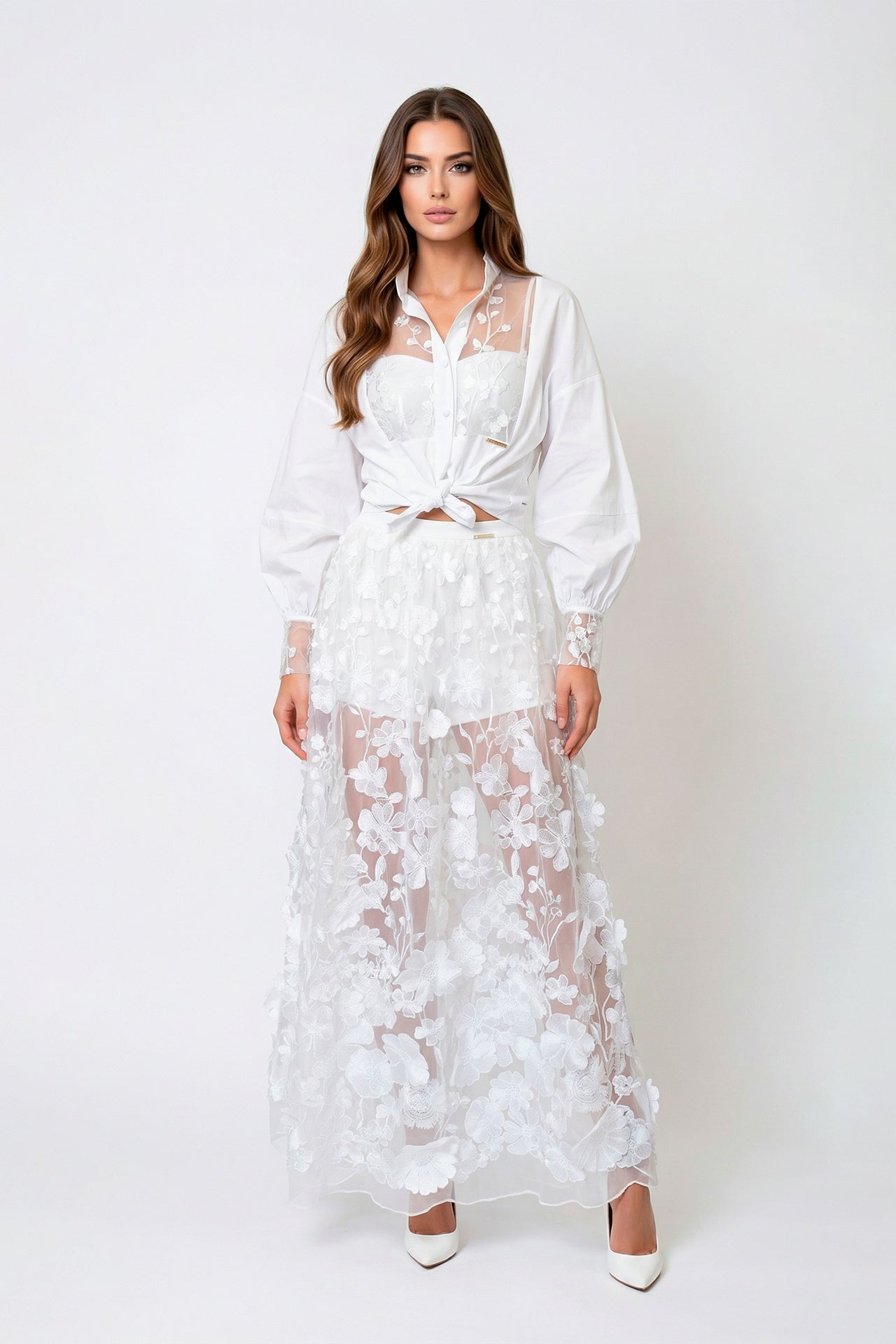 Blusa Combinada Bordados