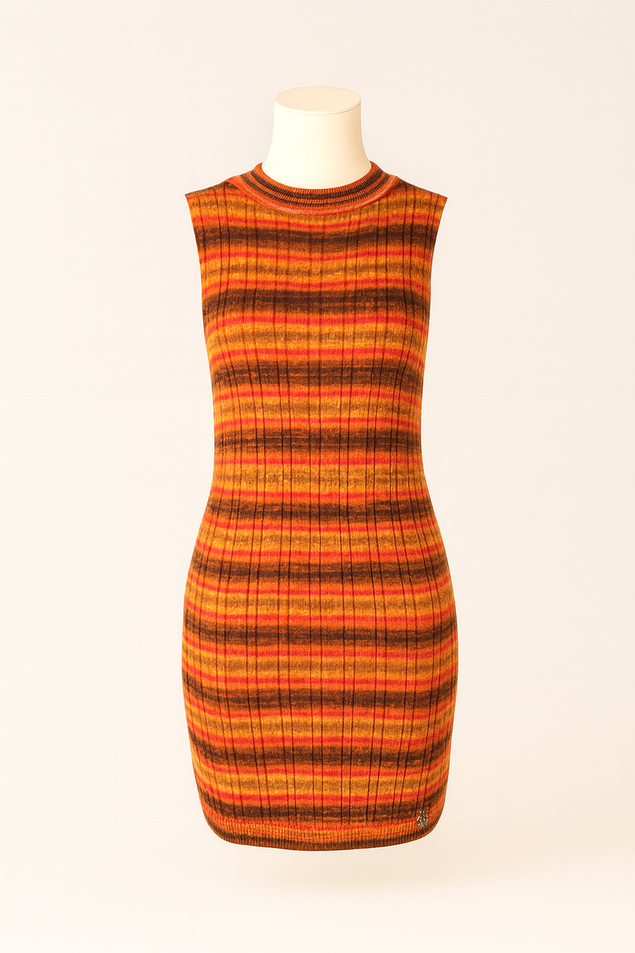 Vestido Canelado Sem Mangas em Malha Texturizada