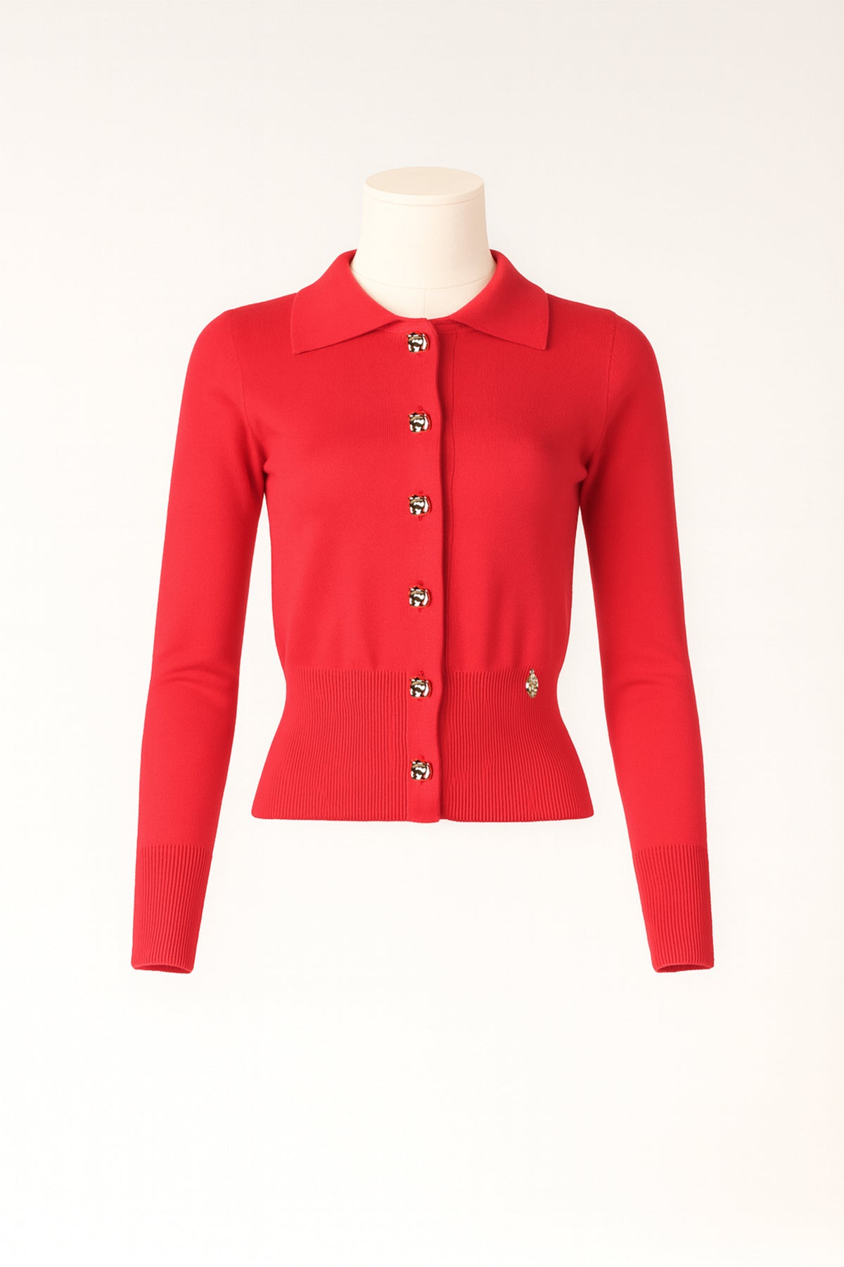 Cardigan em Malha Fina com Botões Decorativos