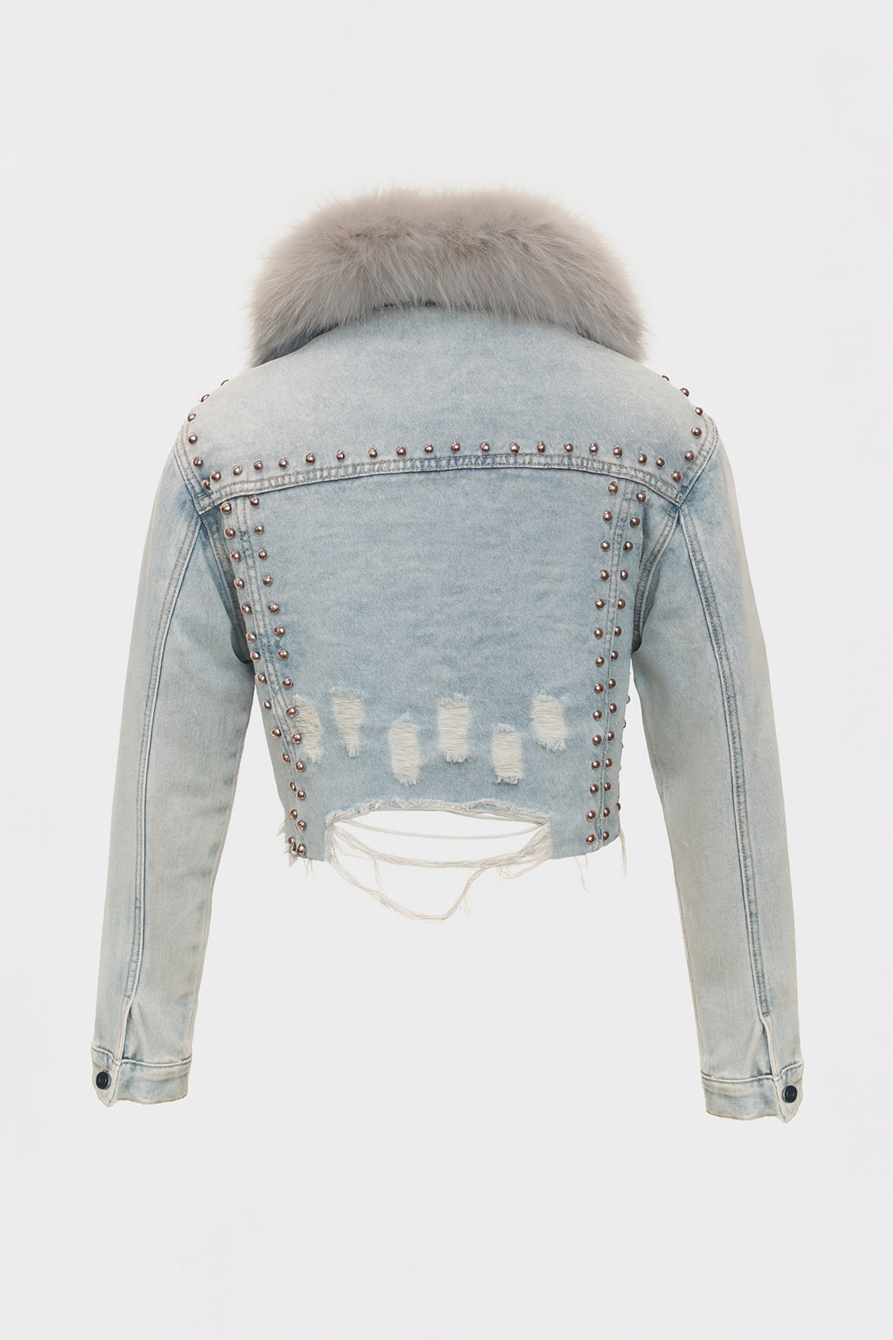 Casaco Denim com Pelo Natural