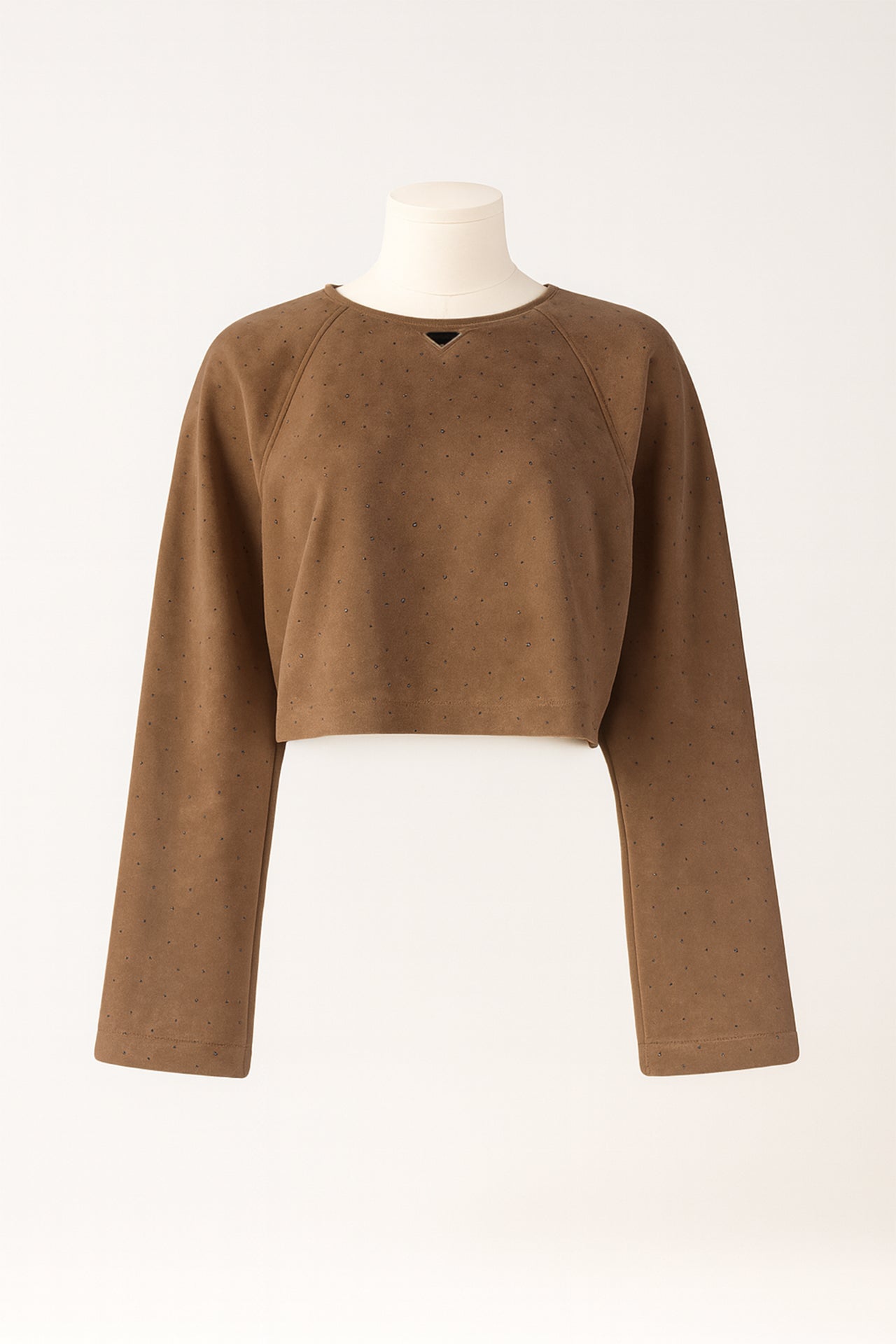 Top Curto com Acabamento Pele de Pêssego e Aplicações Brilhantes