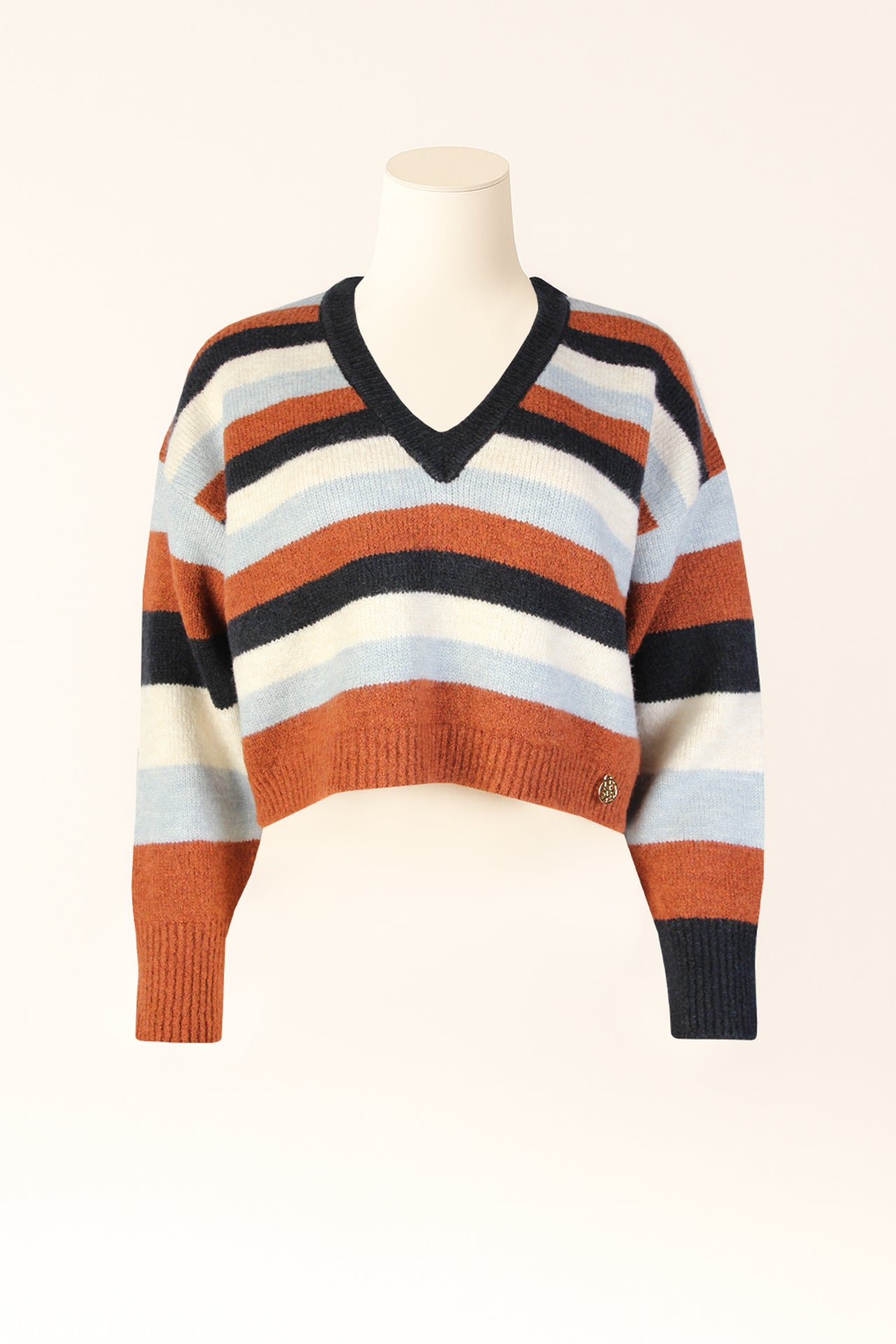 Camisola Cropped às Riscas