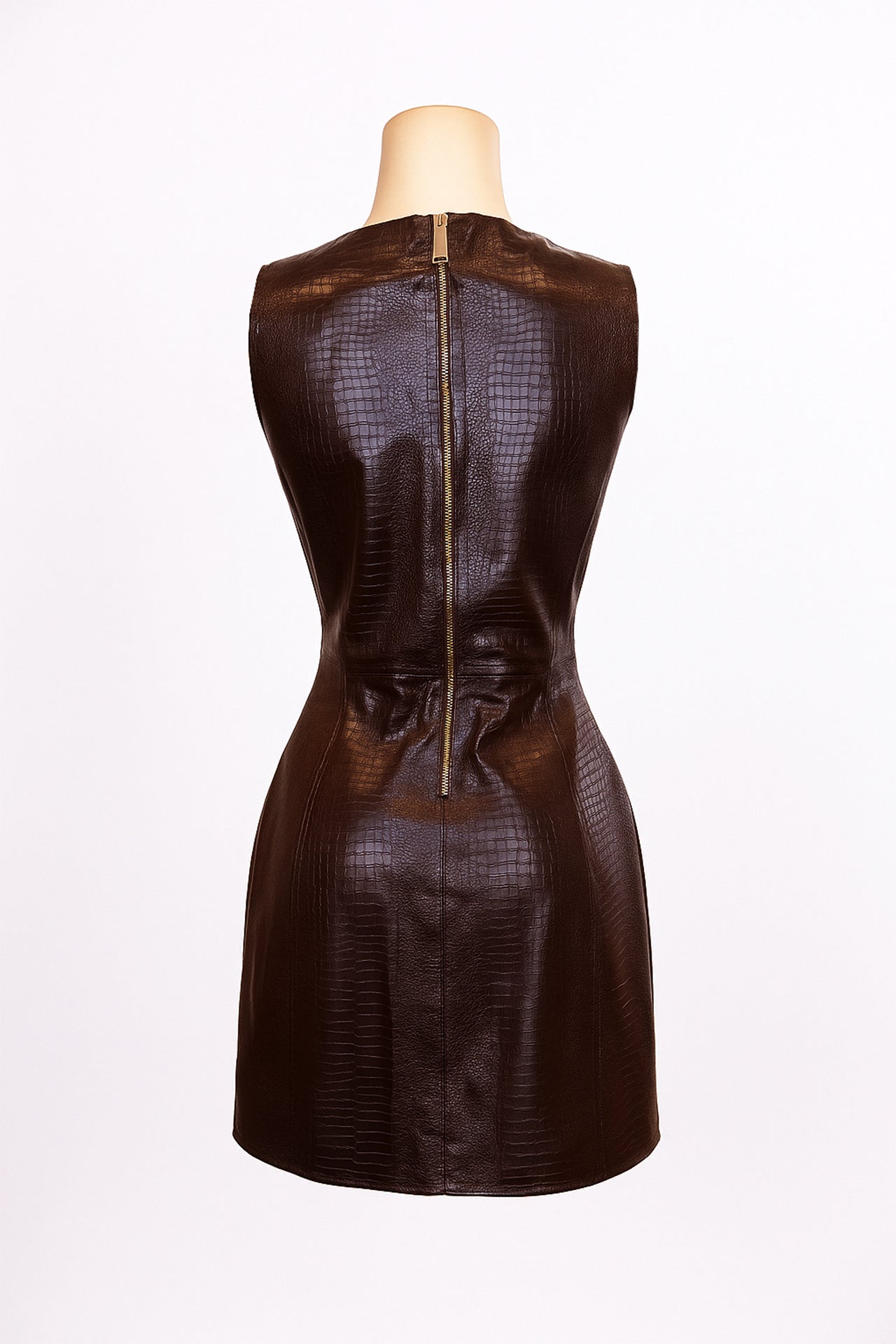 Vestido Curto Efeito Croco