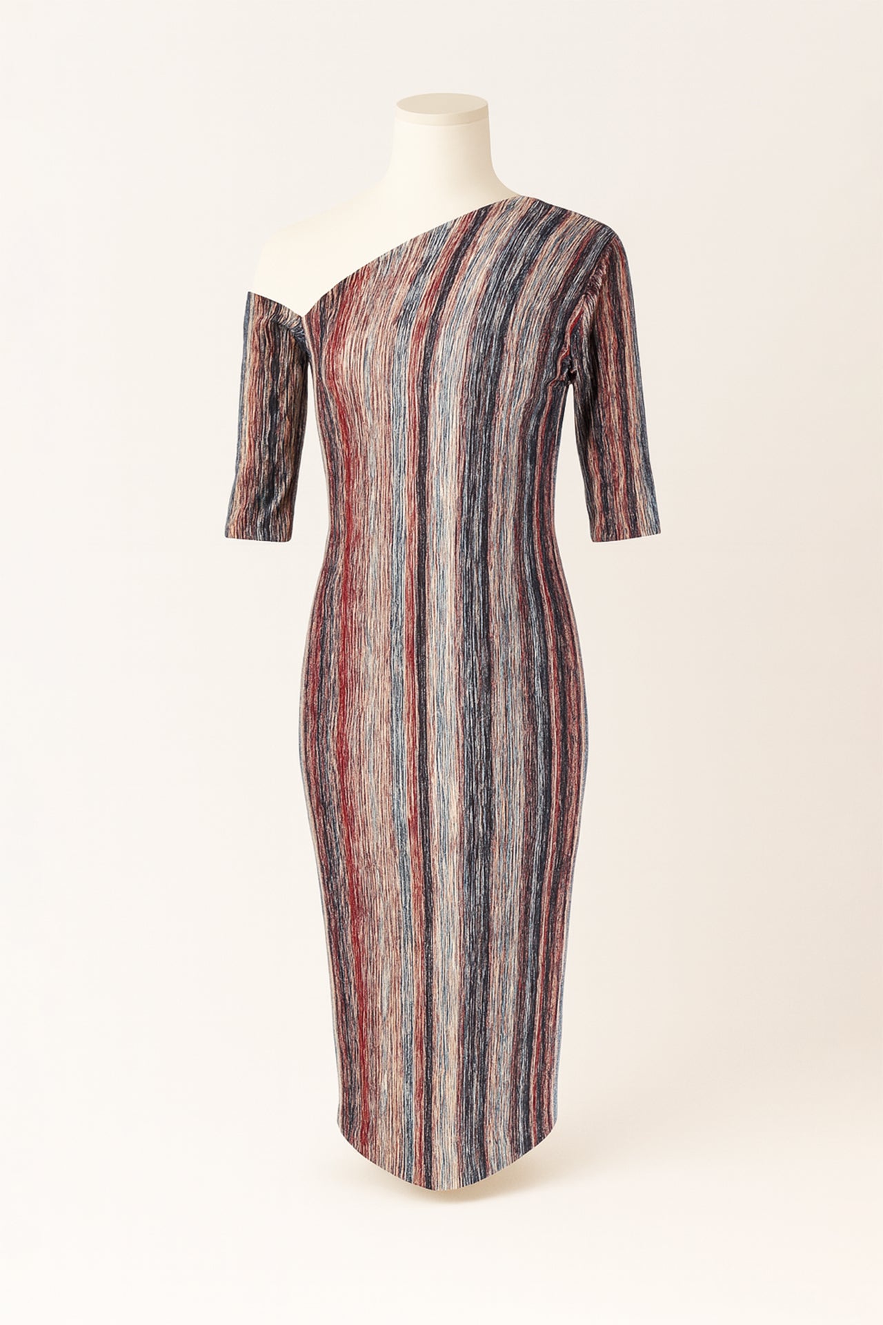 Vestido Assimétrico em Veludo Canelado