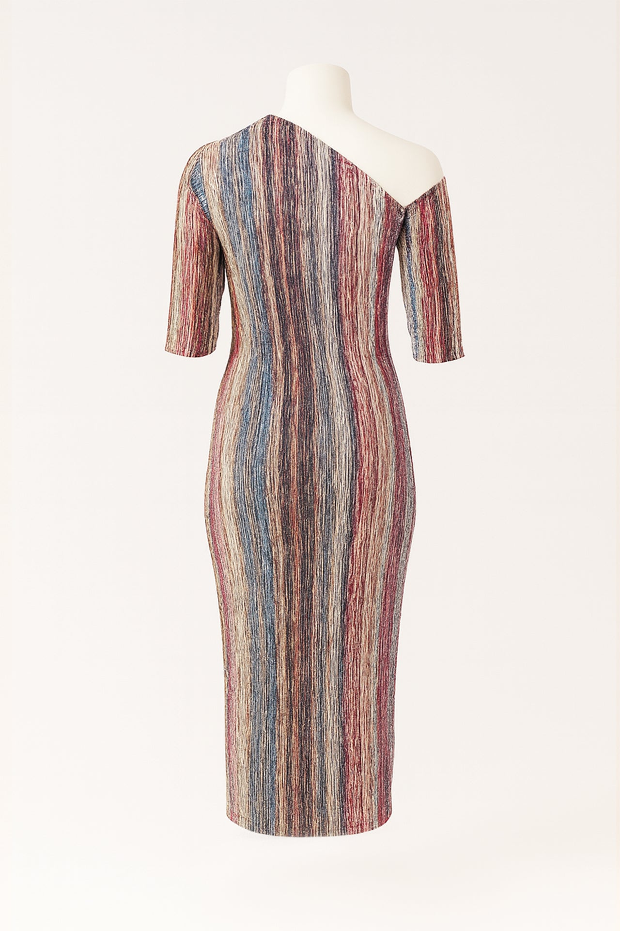 Vestido Assimétrico em Veludo Canelado