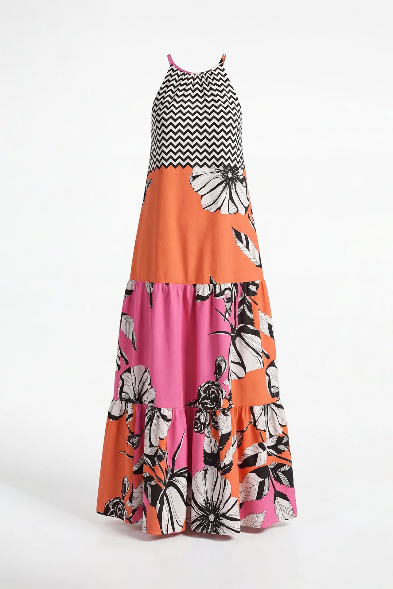 Vestido de Alças Cruzadas Estampado Floral