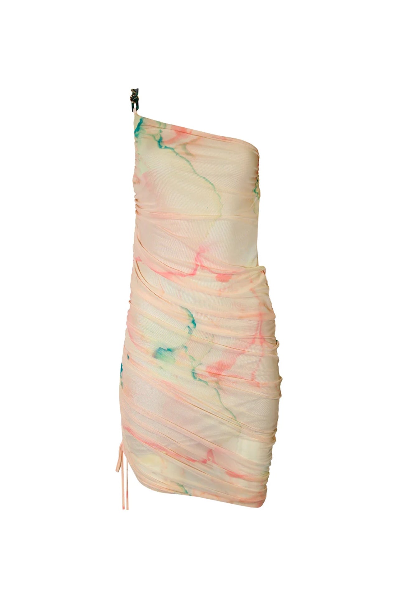 Vestido asimétrico de tul estampado