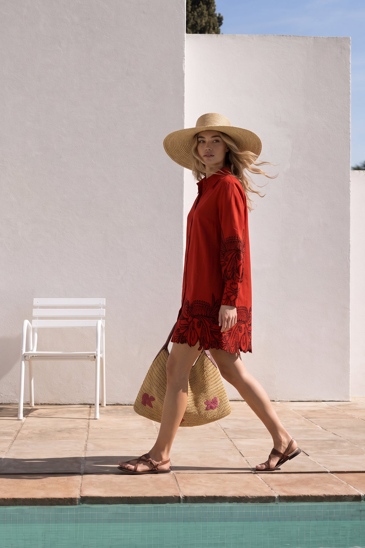 Vestido Camiseiro em Linho Natural - Exclusivo Online