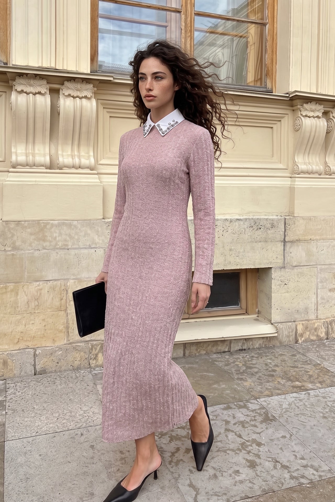 Vestido cuello desmontable