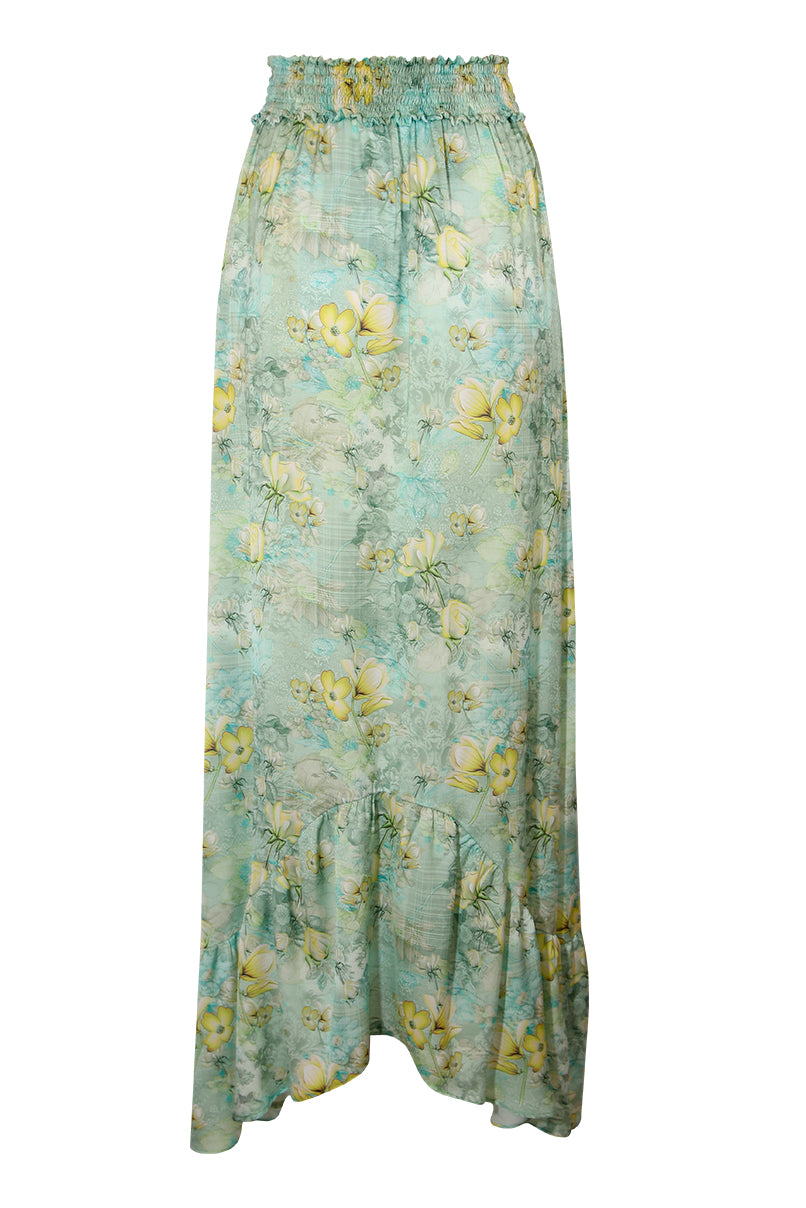 Saia comprida com folho