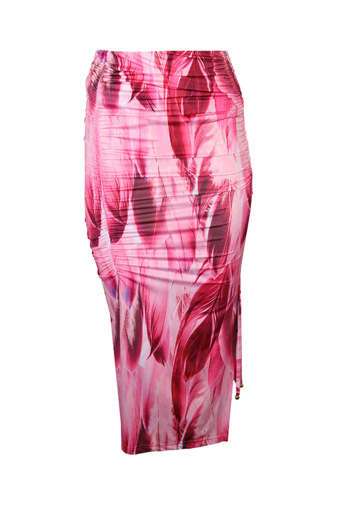 Saia estampada efeito drapeado