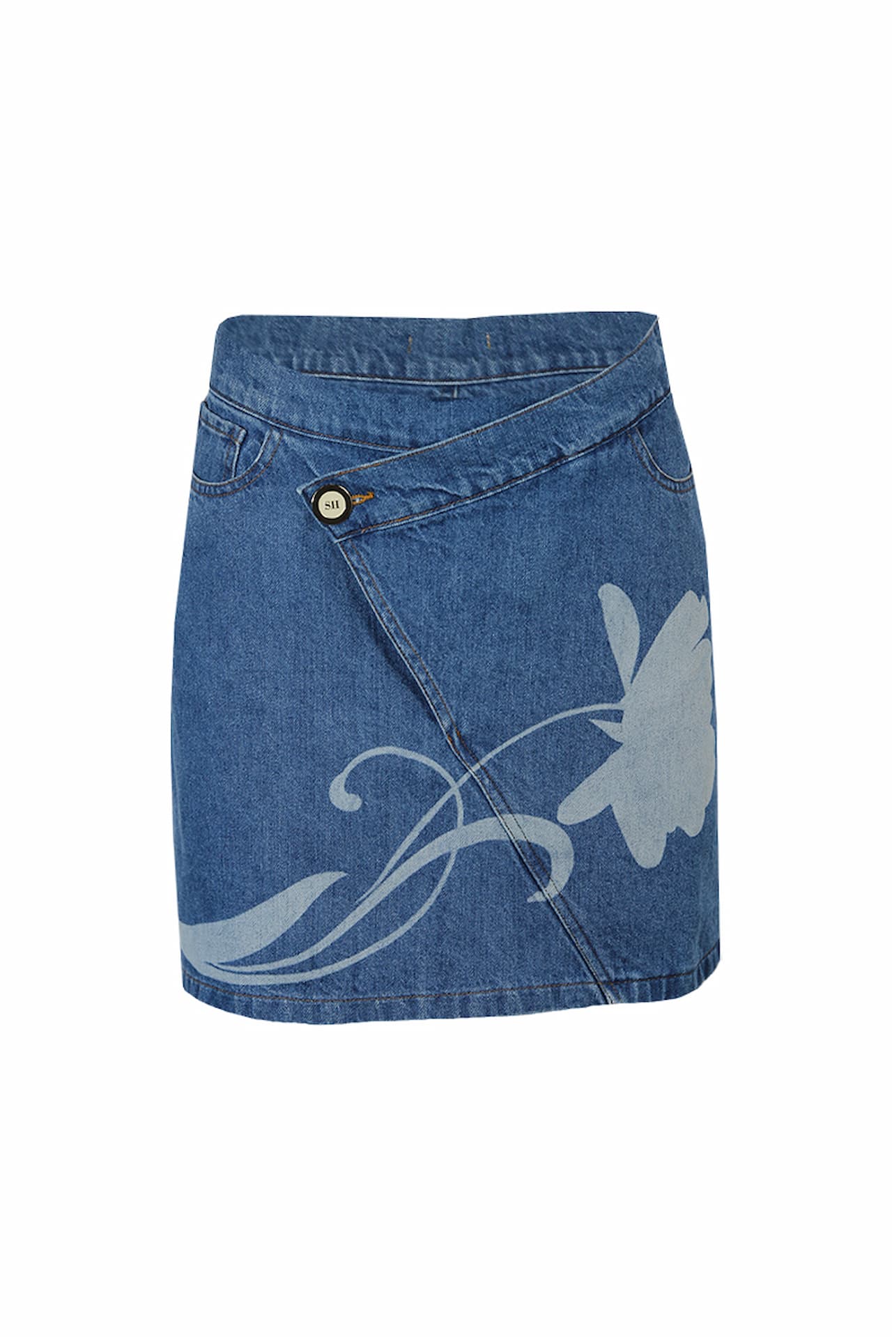 Saia Mini Denim "Floral Print"