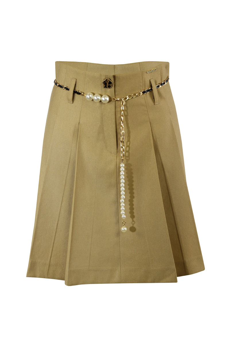 Saia curta com pregas
