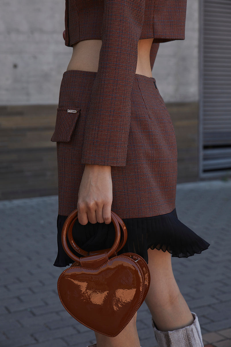 Saia curta em tweed