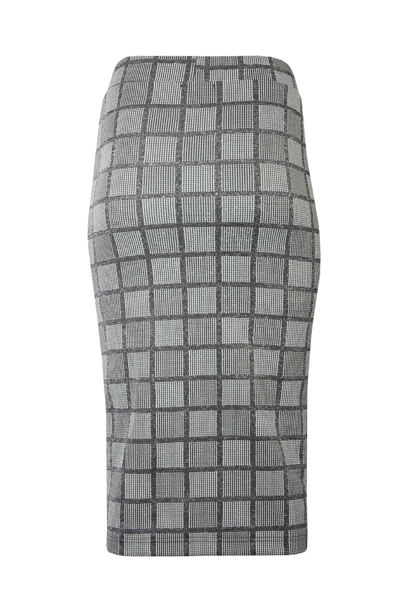 Saia mídi em malha jacquard