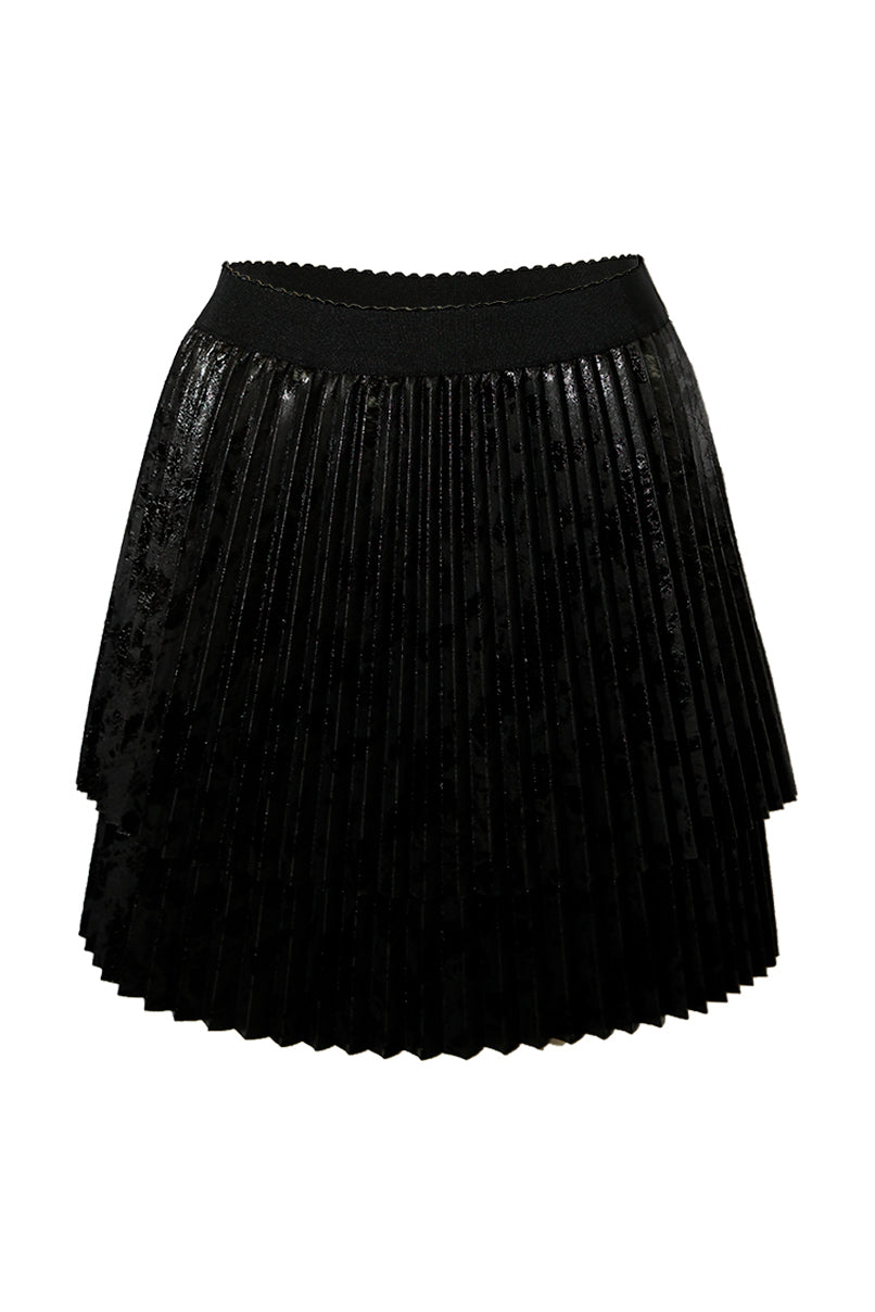 Saia plissada efeito pele