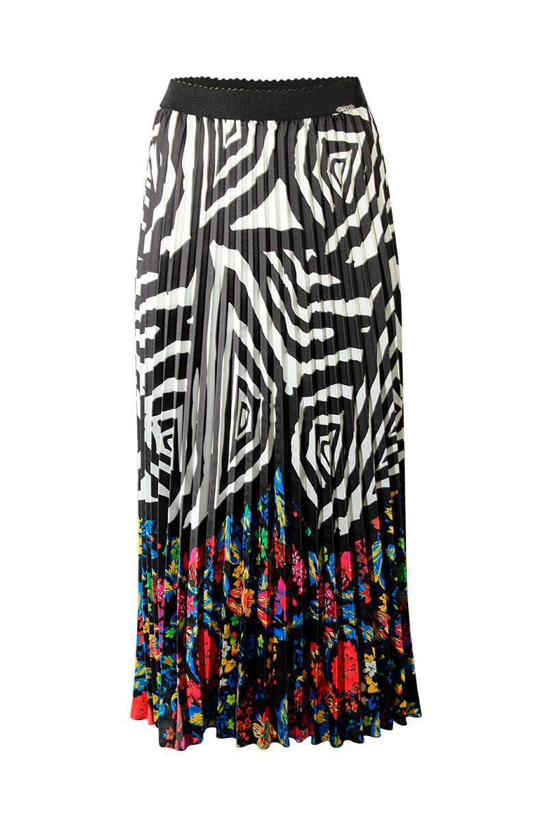 Saia plissada estampada