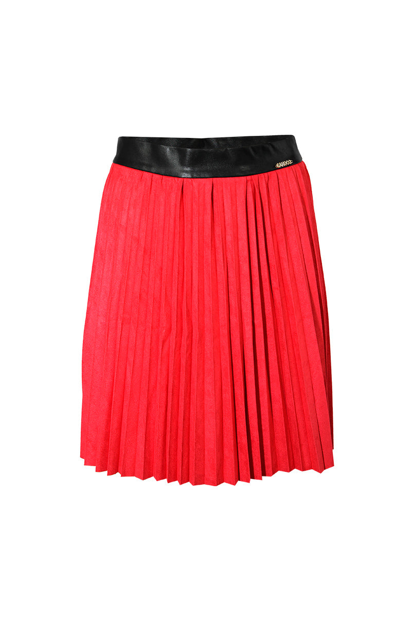 Saia plissada pele de pêssego