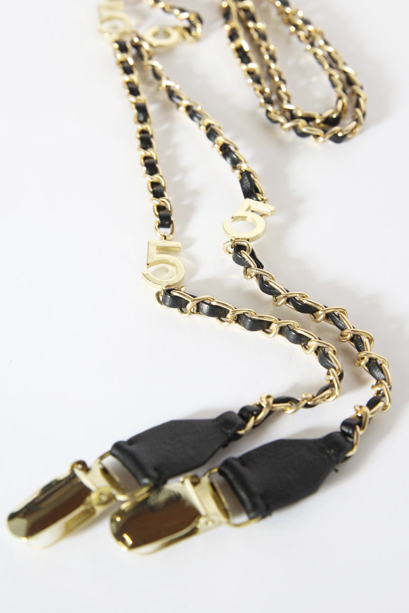 Suspensórios metal dourado "5"