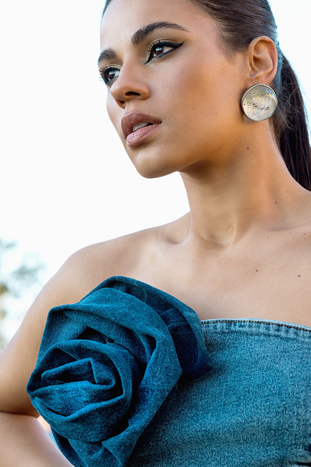 Top Denim Flor