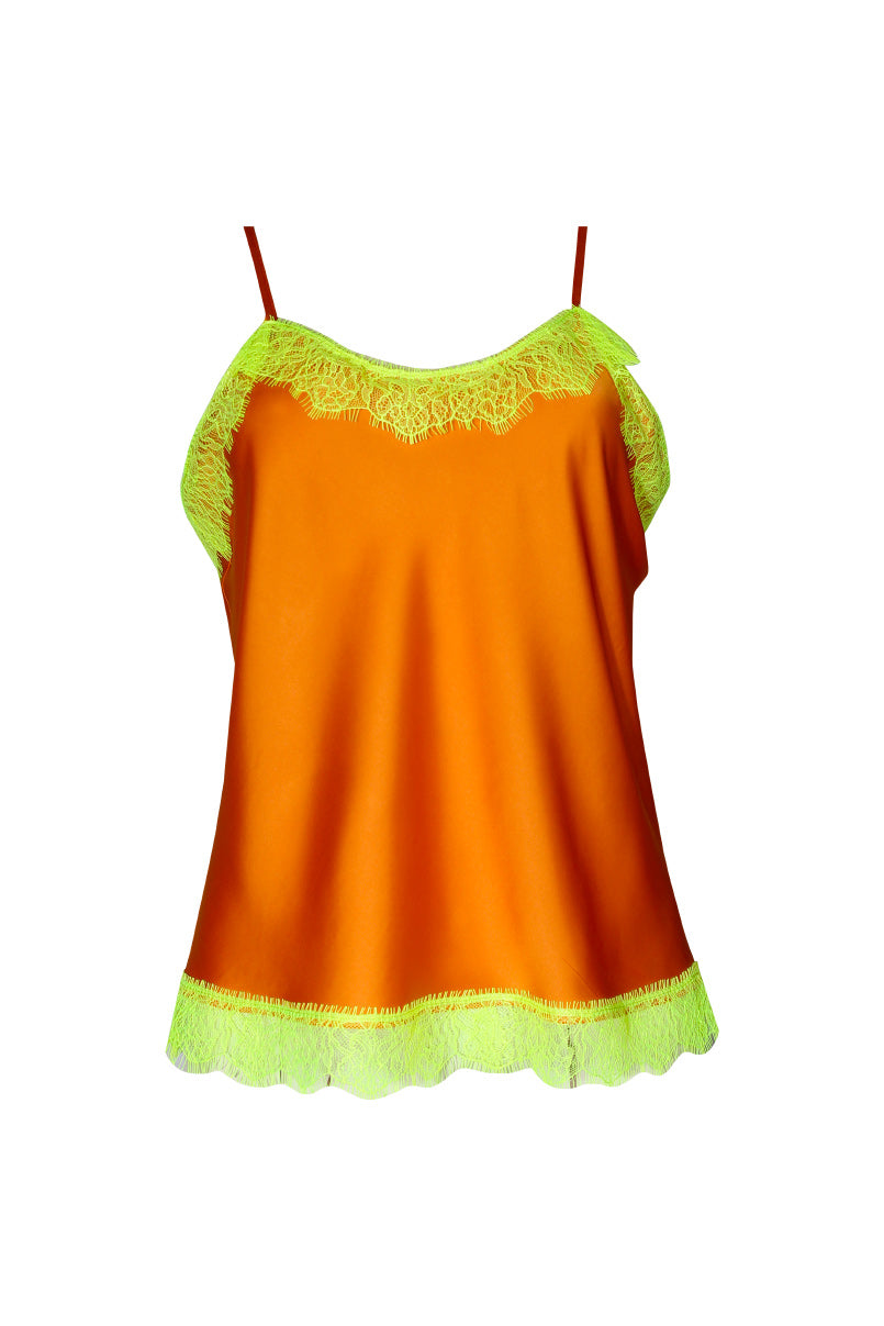 Top de alças acetinado