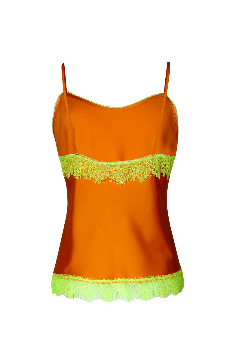 Top de alças acetinado