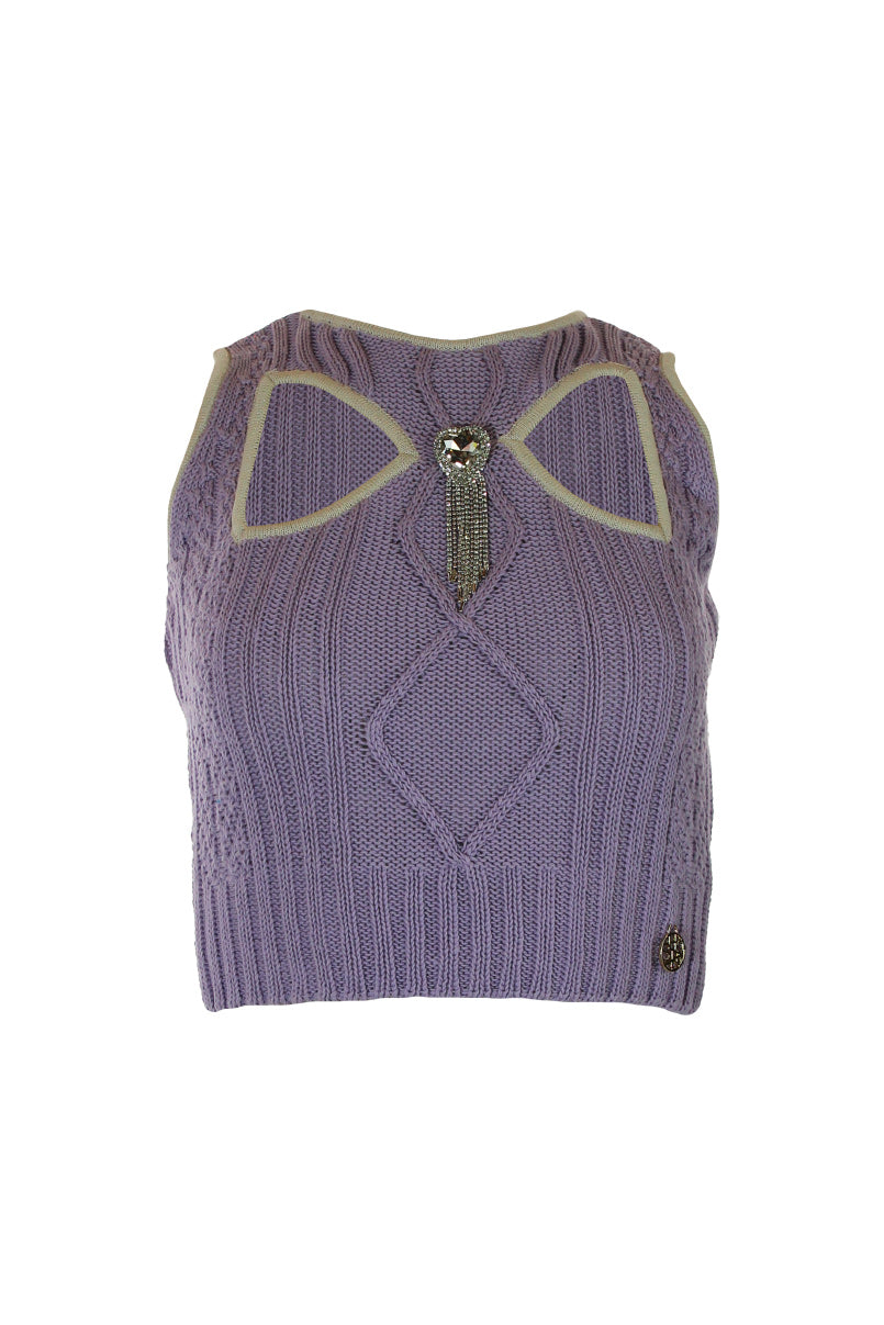 Top cropped de malha