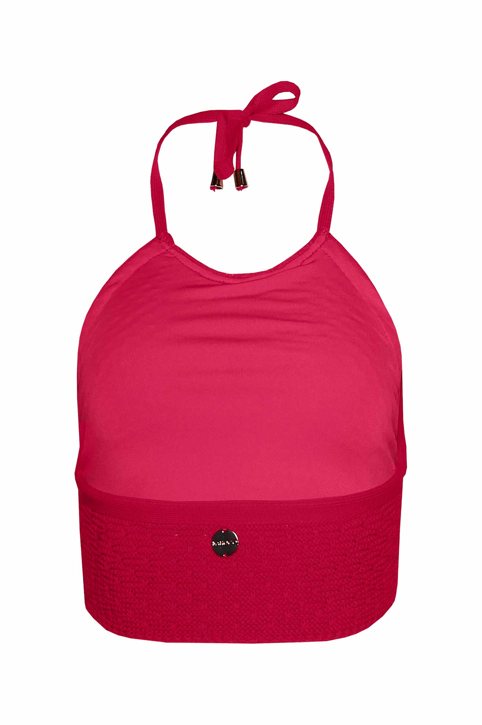 Top de punto escote halter