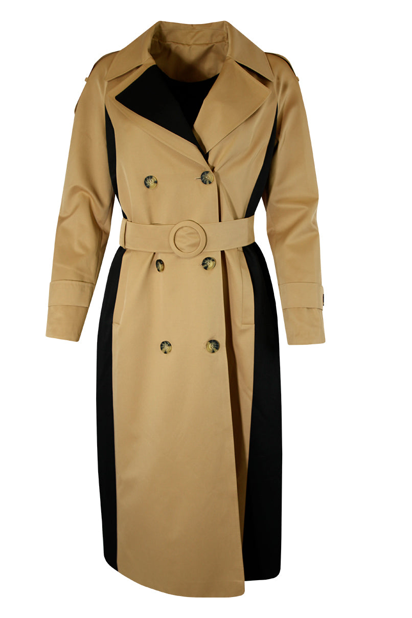 Trench coat comprido acolchoada