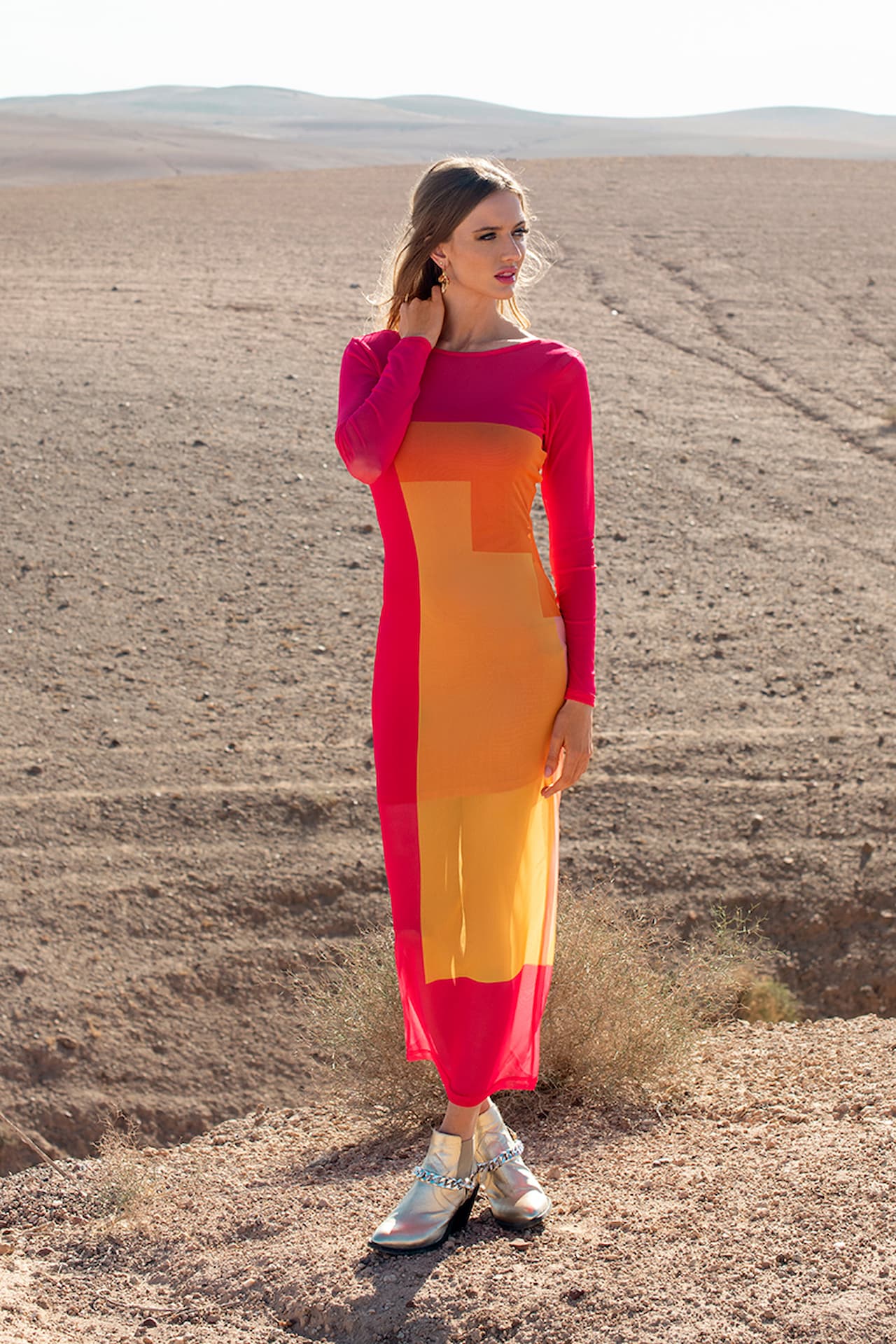 Vestido em Tule Estampado