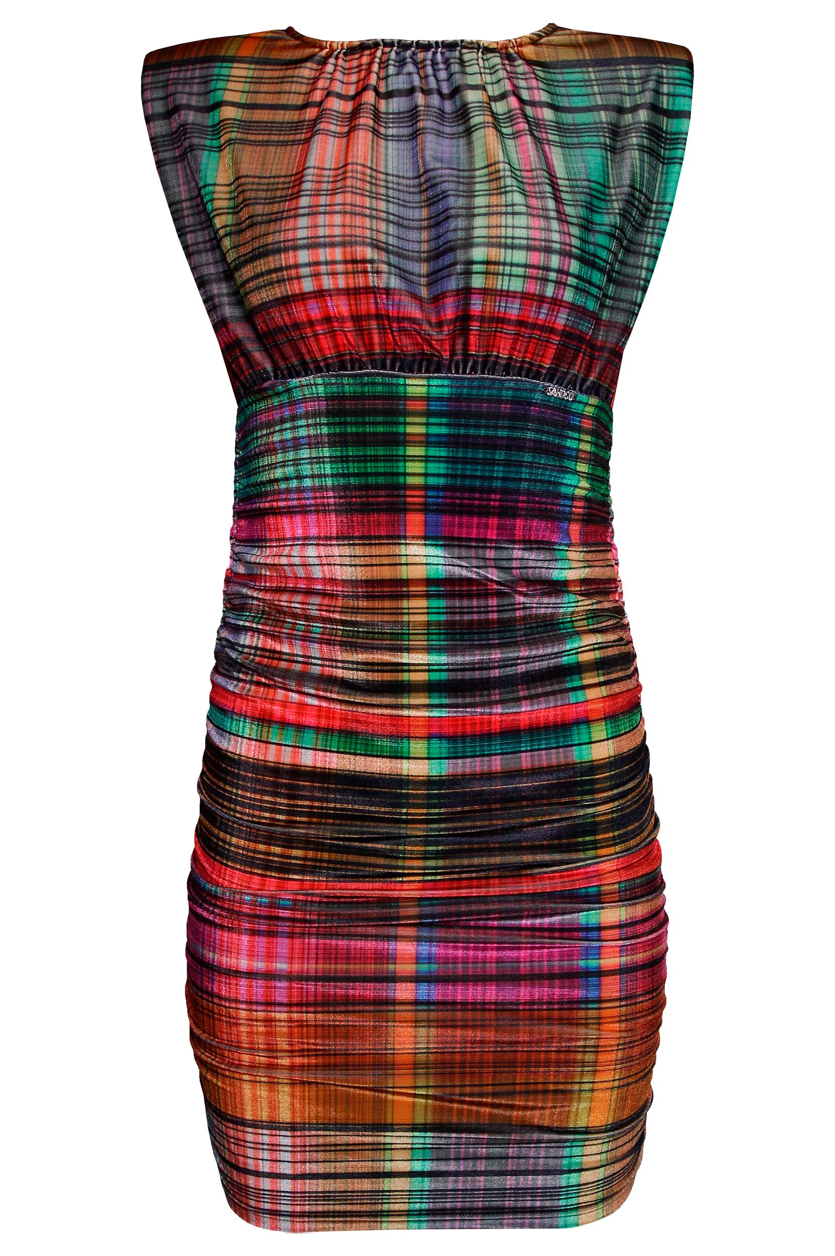 Vestido Drapeado com Ombreiras