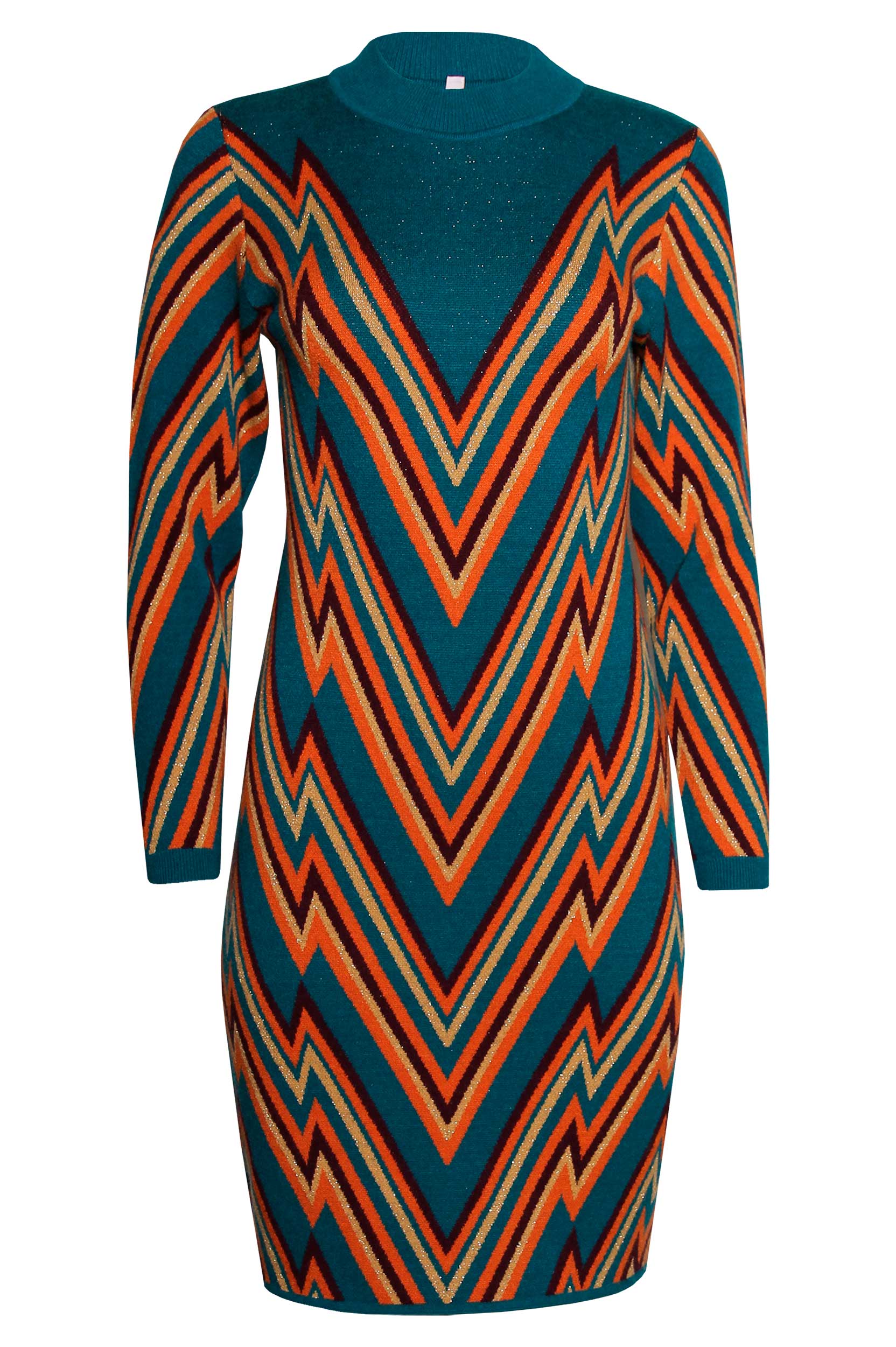 Vestido Malha Jacquard Multicolor