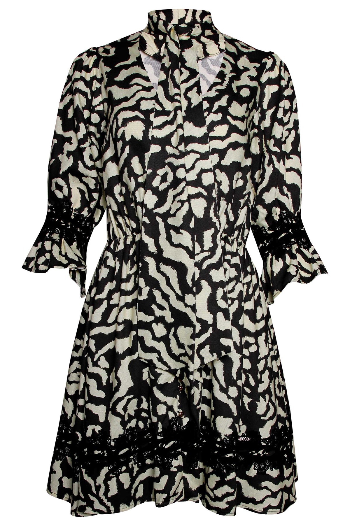 Vestido de encaje combinado