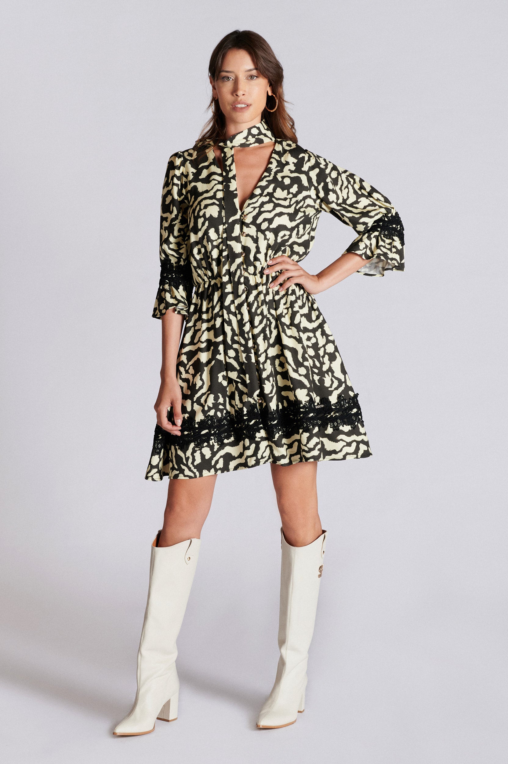 Vestido Renda Combinada