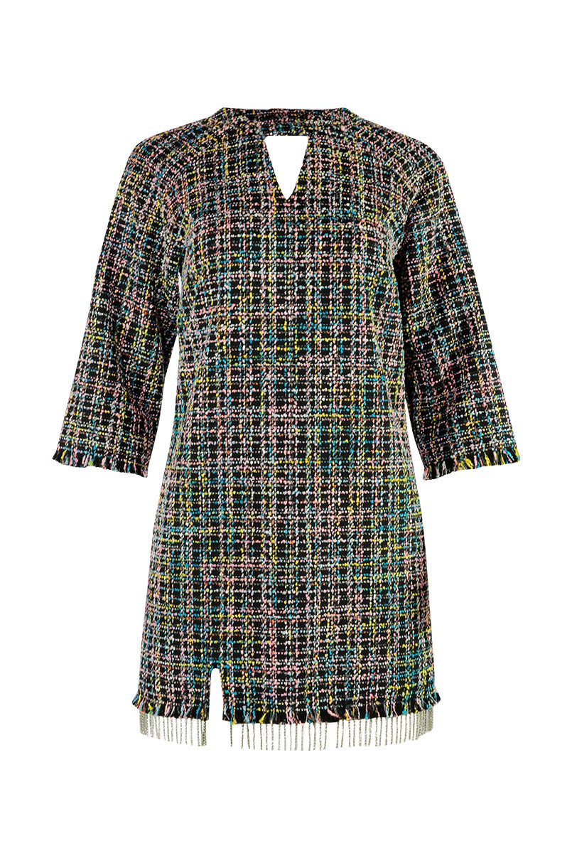 Vestido Tweed com Brilhos