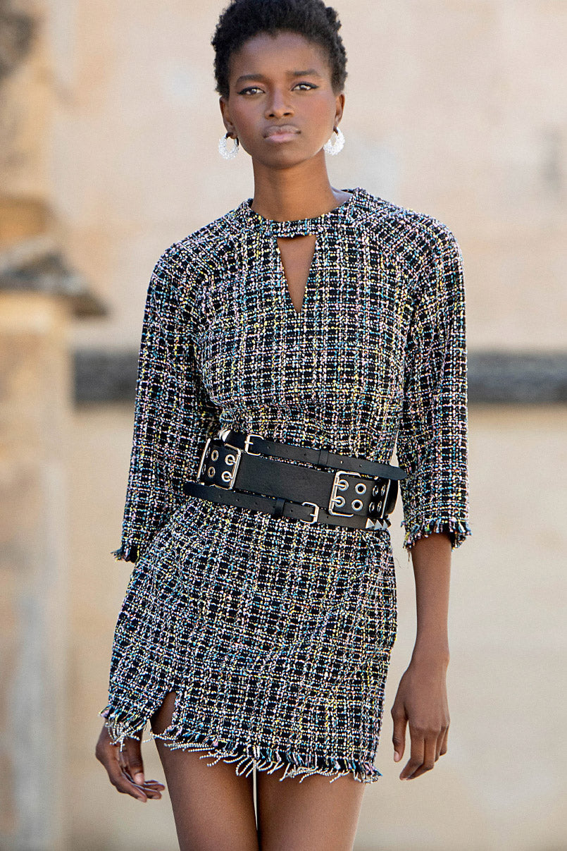 Vestido Tweed com Brilhos